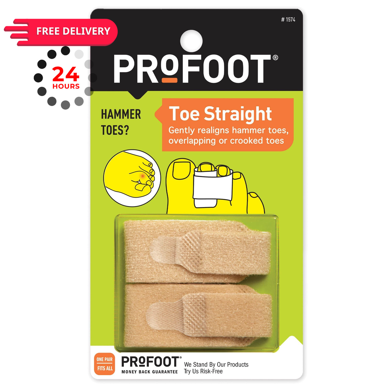 PROFOOT Toe Straight Hammertoe Wrap, 1 Count (Pack of 1), tan