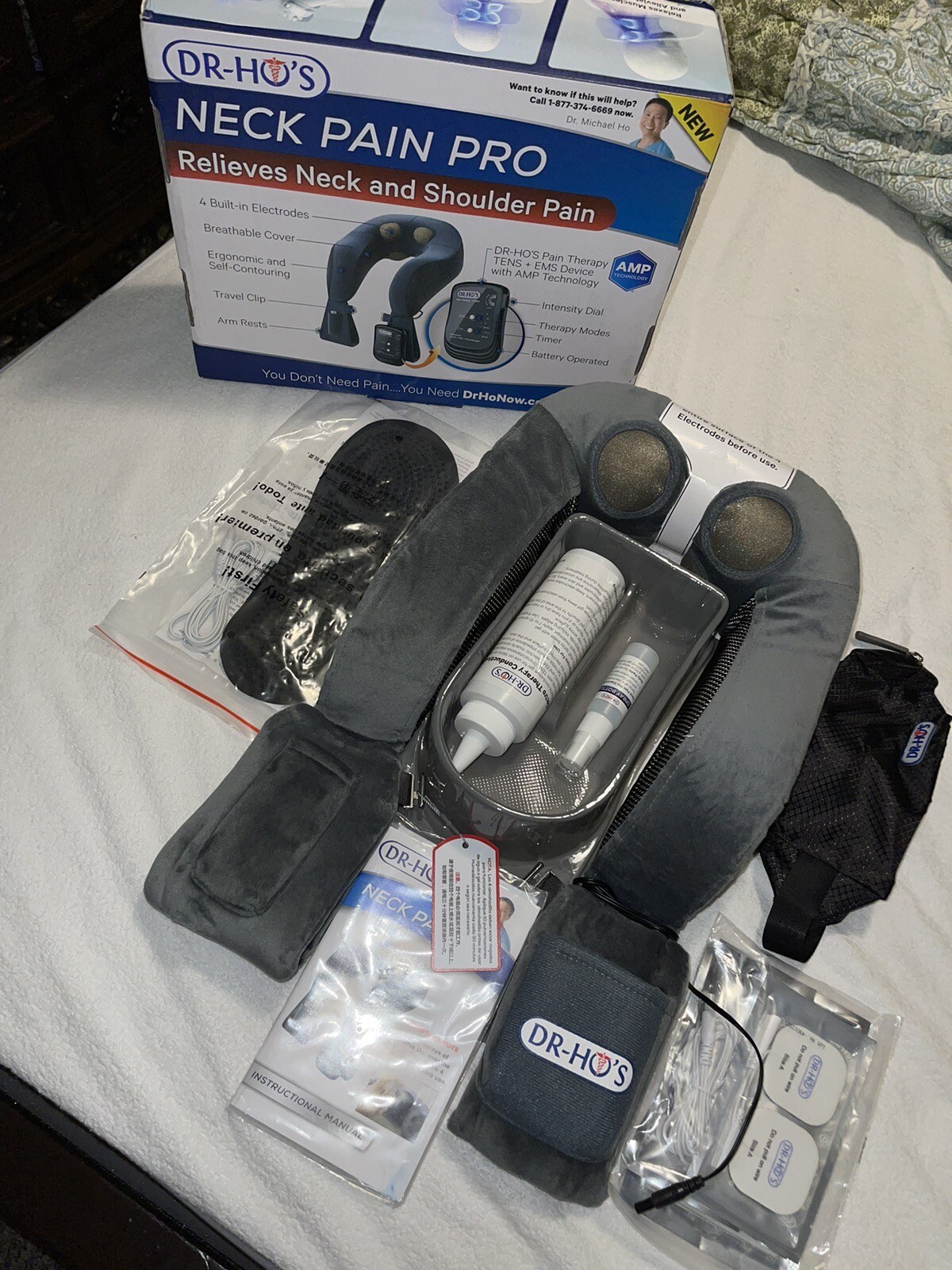 NEW DR-HO’S NTP Neck Pain Pro Therapy TENS NO EMS Machine +4 Electrode Body Pads