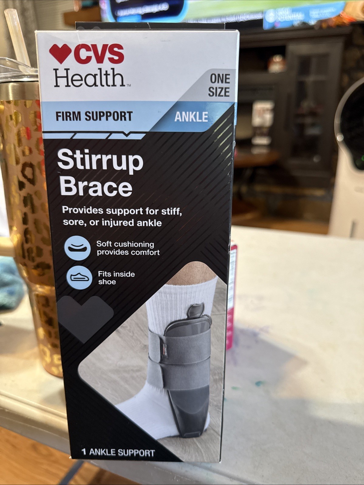 CVS Health Stirrup Ankle Brace, Firm Support – One Size