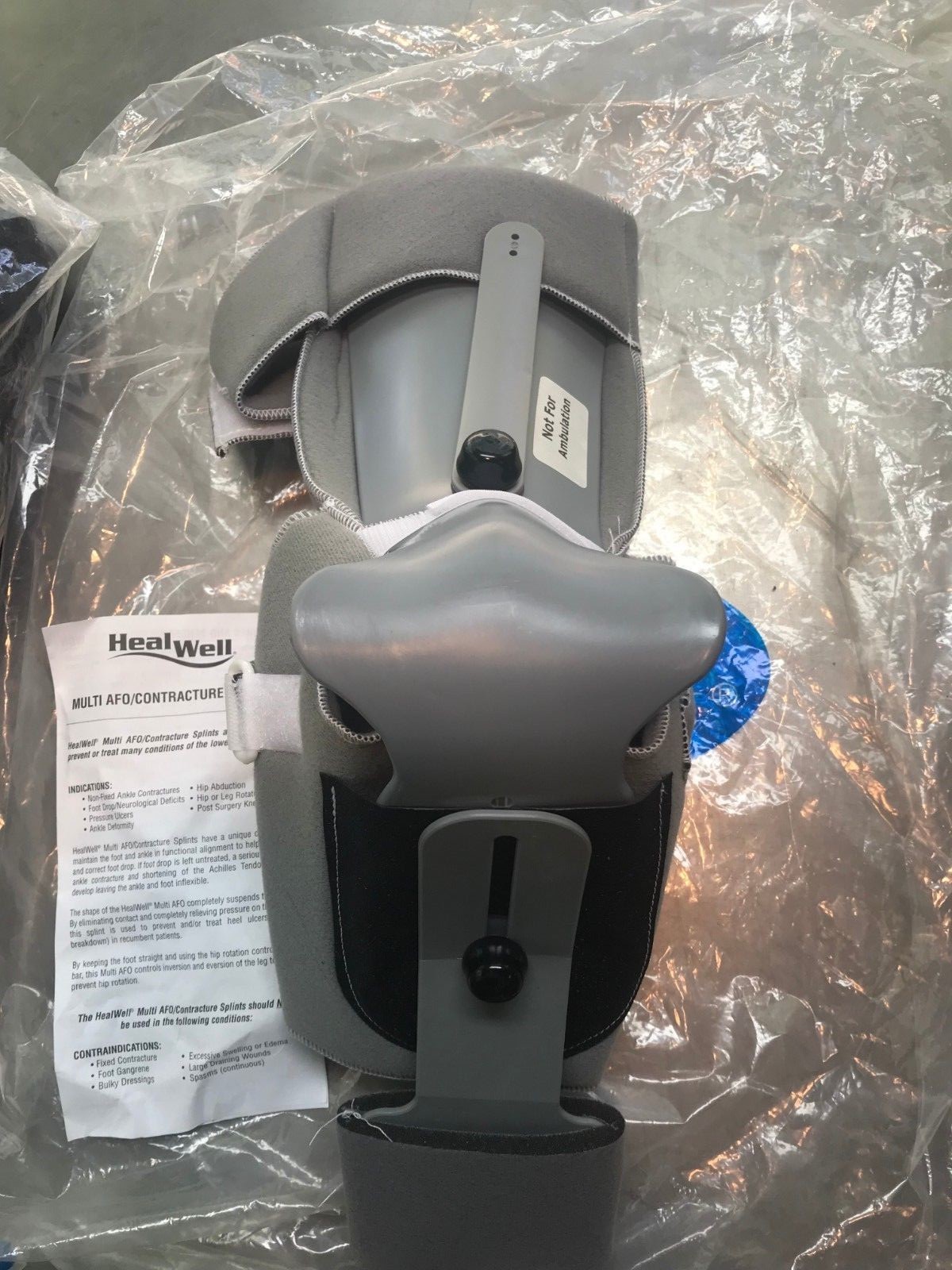 58-220604 Healwell Tri-Laminate Multi AFO Contracture SPLINT LARGE Gray