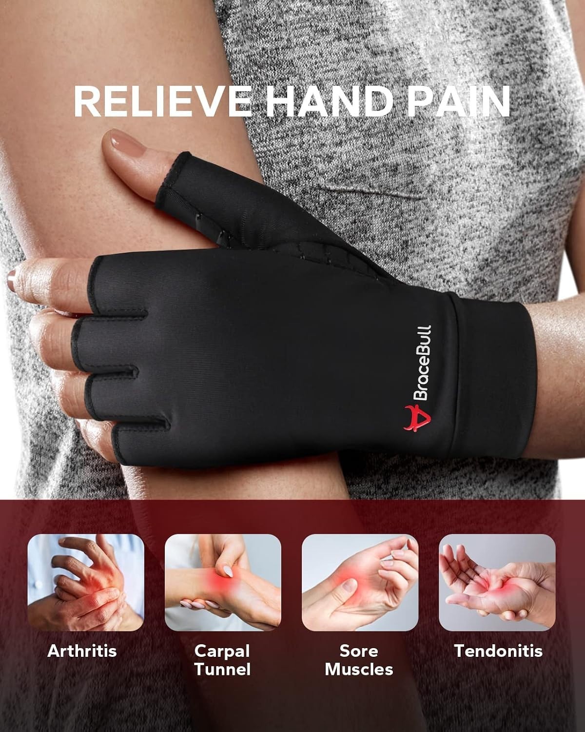 Ergonomic Fingerless Arthritis Gloves – Copper Infused Compression for Comfort