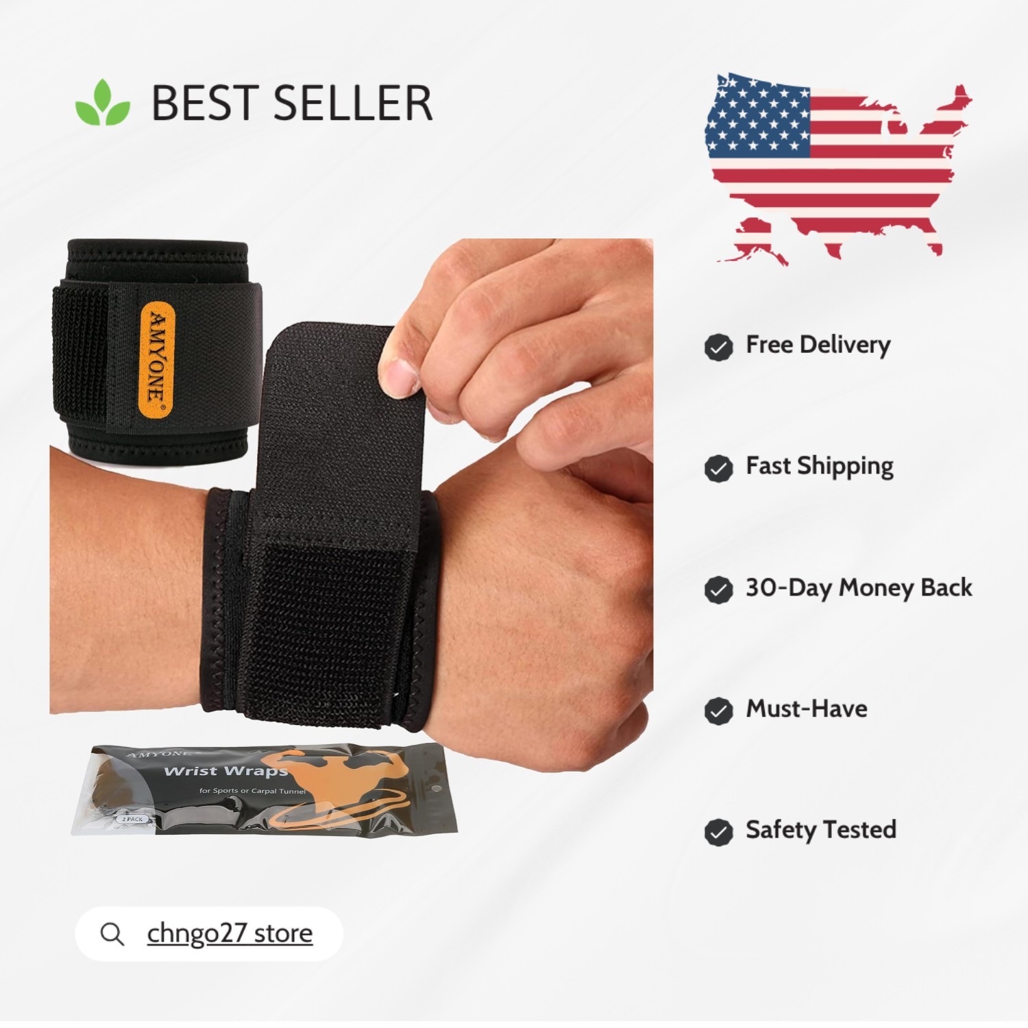 Highly Elastic 2-Pack Wrist Straps for CrossFit & Cycling – Adjustable Comfort