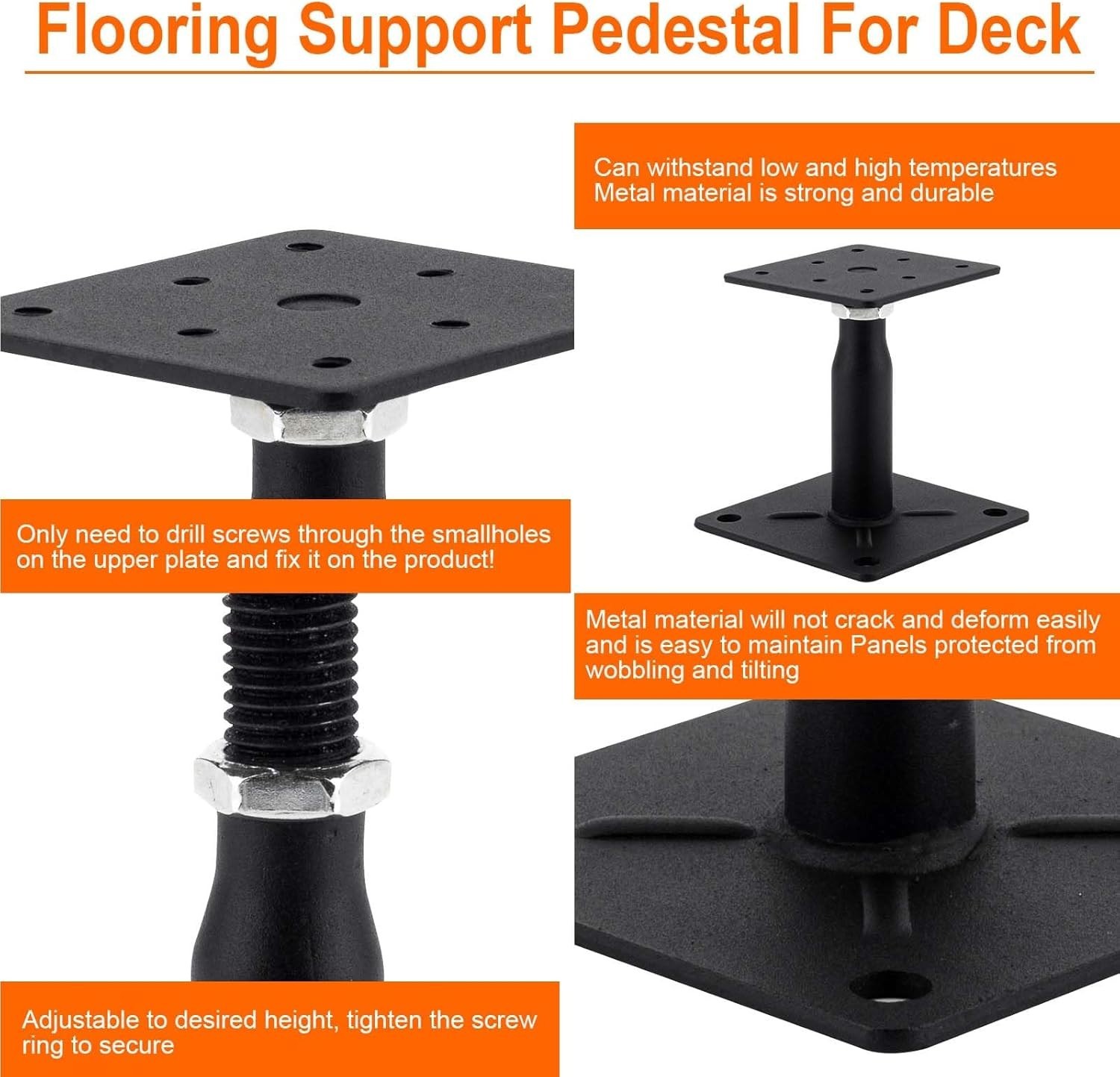Mini Screw Jack, 4″-7″ Adjustable Support Jack for Secure Deck and RV Stability