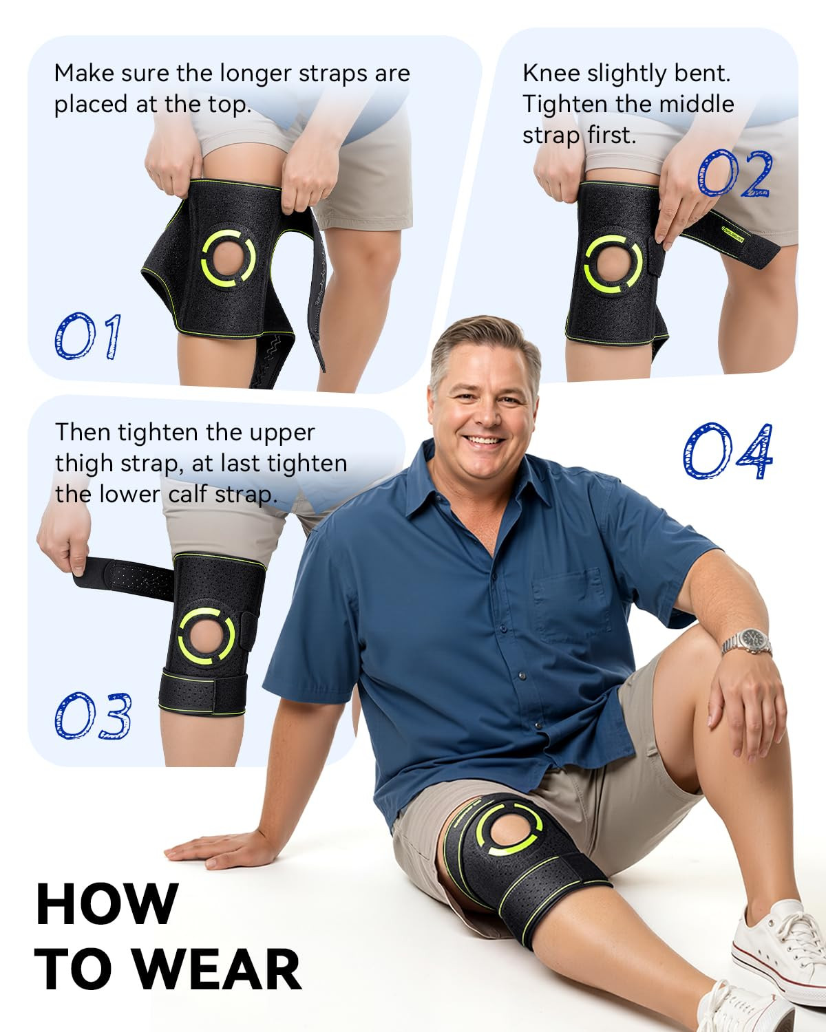 Knee Brace for Women plus Size,Meniscus Knee Brace with Side Stabilizers | 3 Ant