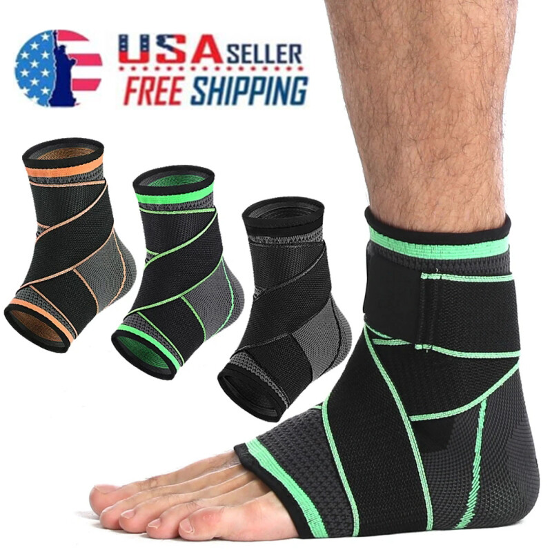 1/2Pcs Ankle Support Brace Compression Sleeve Plantar Foot Fasciitis Wrap Sports