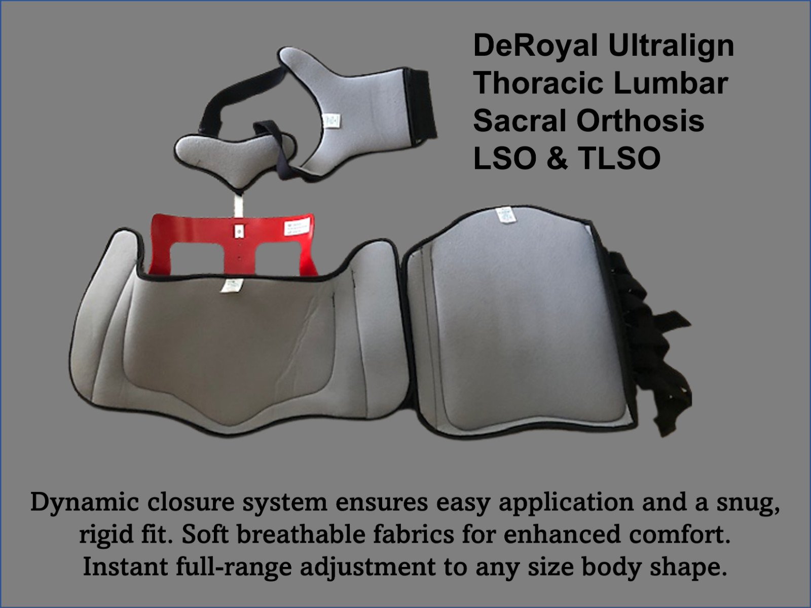 DeRoyal Ultralign Thoracic Lumbar Sacral Orthosis LSO/TLSO SIZE XX EXCELLENT +