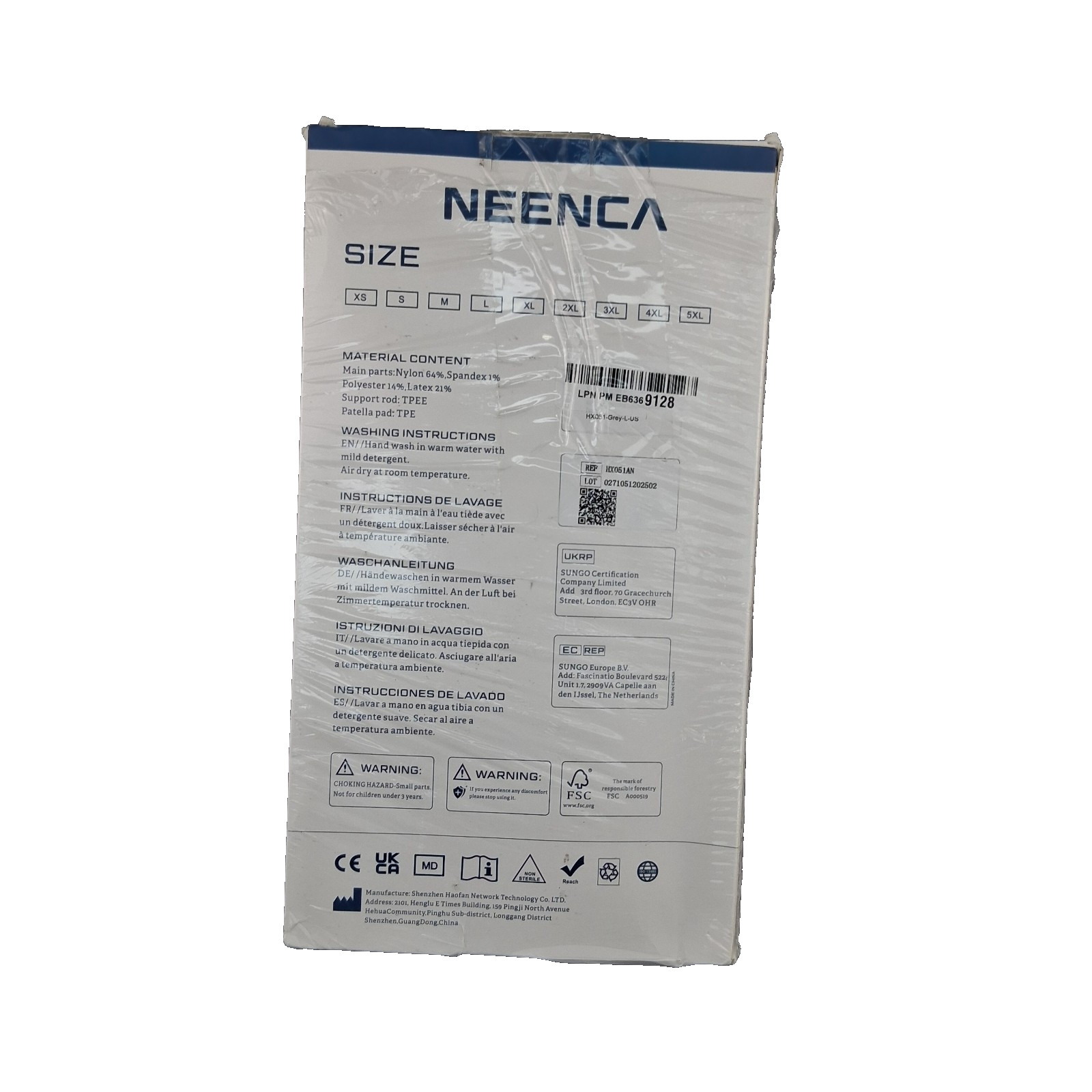 Neenca HX051 Knee Brace Sports Protection Series Pain Relief Black Size L
