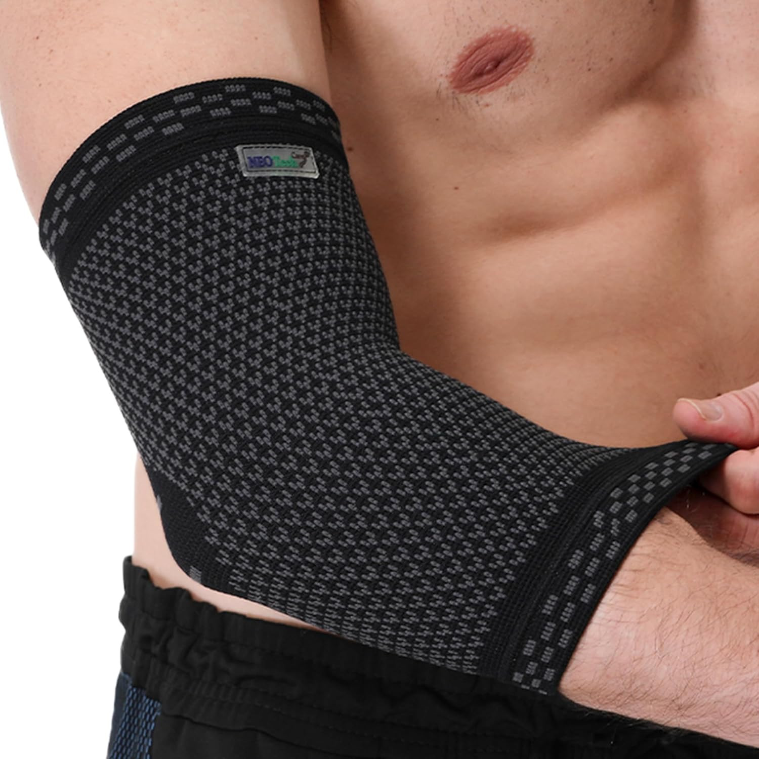 Elbow Support Brace – Breathable – Men, Women, Right or Left (Black Color, Size