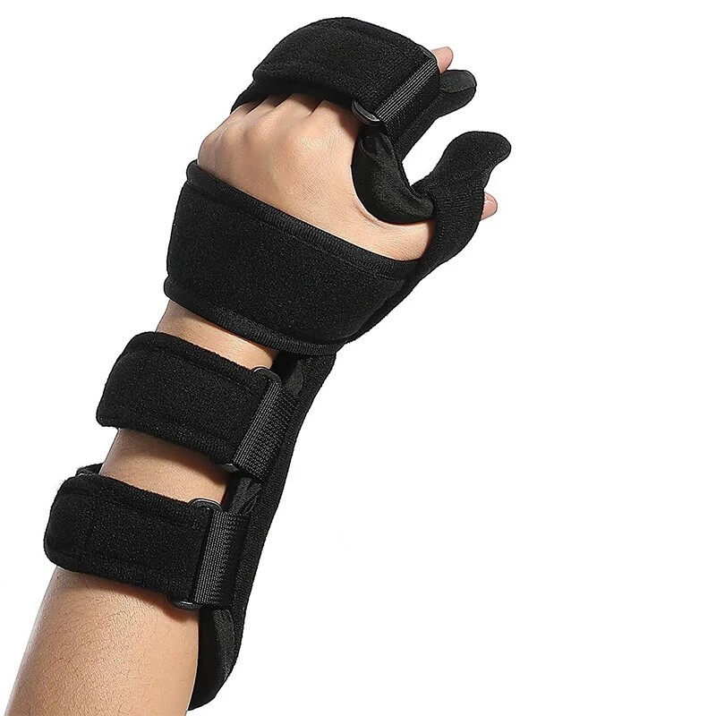 Adjustable Wrist Hand Splint Support Brace Immobilizer For Comfort, Black, S/M/L