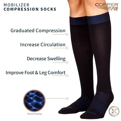 Mobilizer Compression Socks Easy On & Off Improves Small-Medium Black – 3 Pack