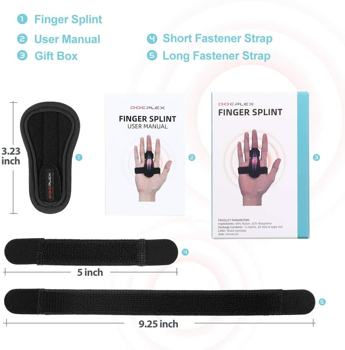 Doeplex Trigger Finger Splint Brace Adjustable Thumb Brace Arthritis Pain Relief