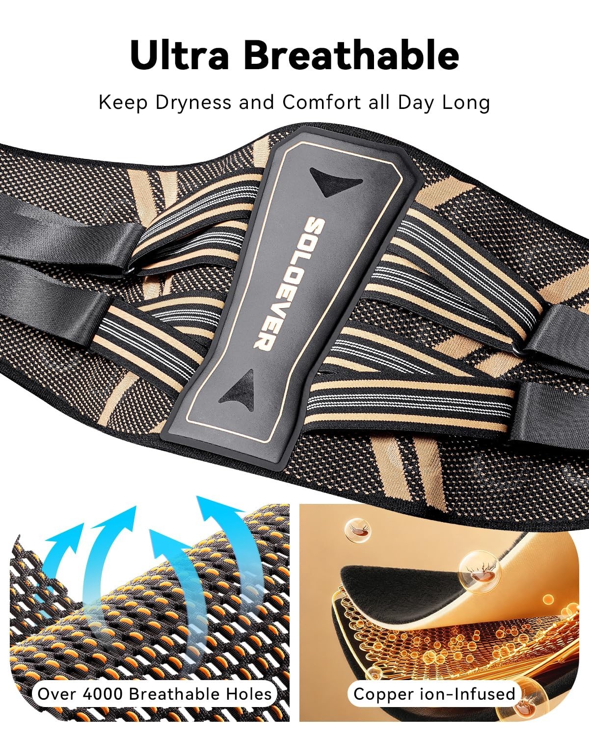 Ultra Breathable Back Brace for Back Pain Relief – Expertly Designed for Comfort