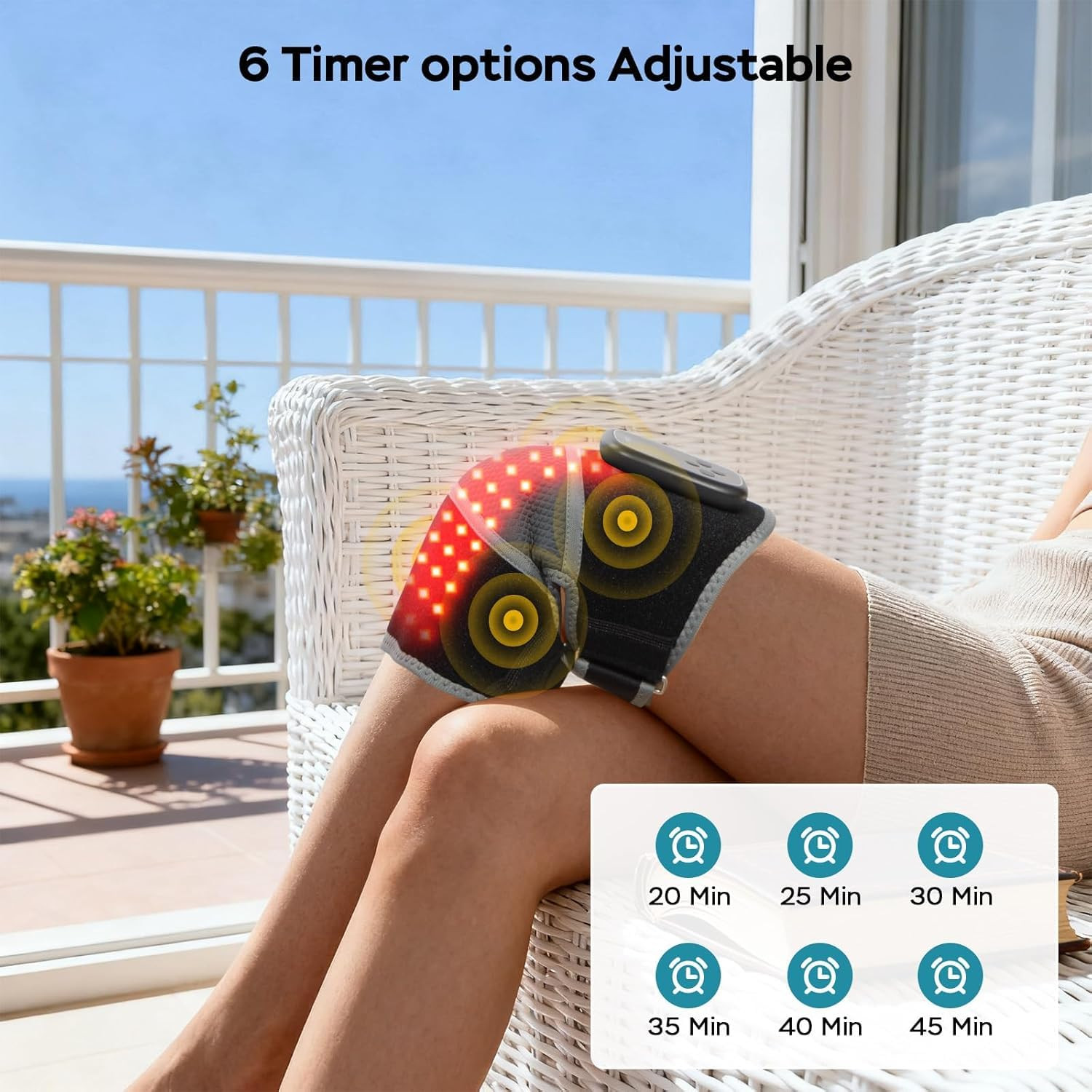 Red Light Therapy Knee Massager Brace – 660Nm & 850Nm Near-Infrared Light Device