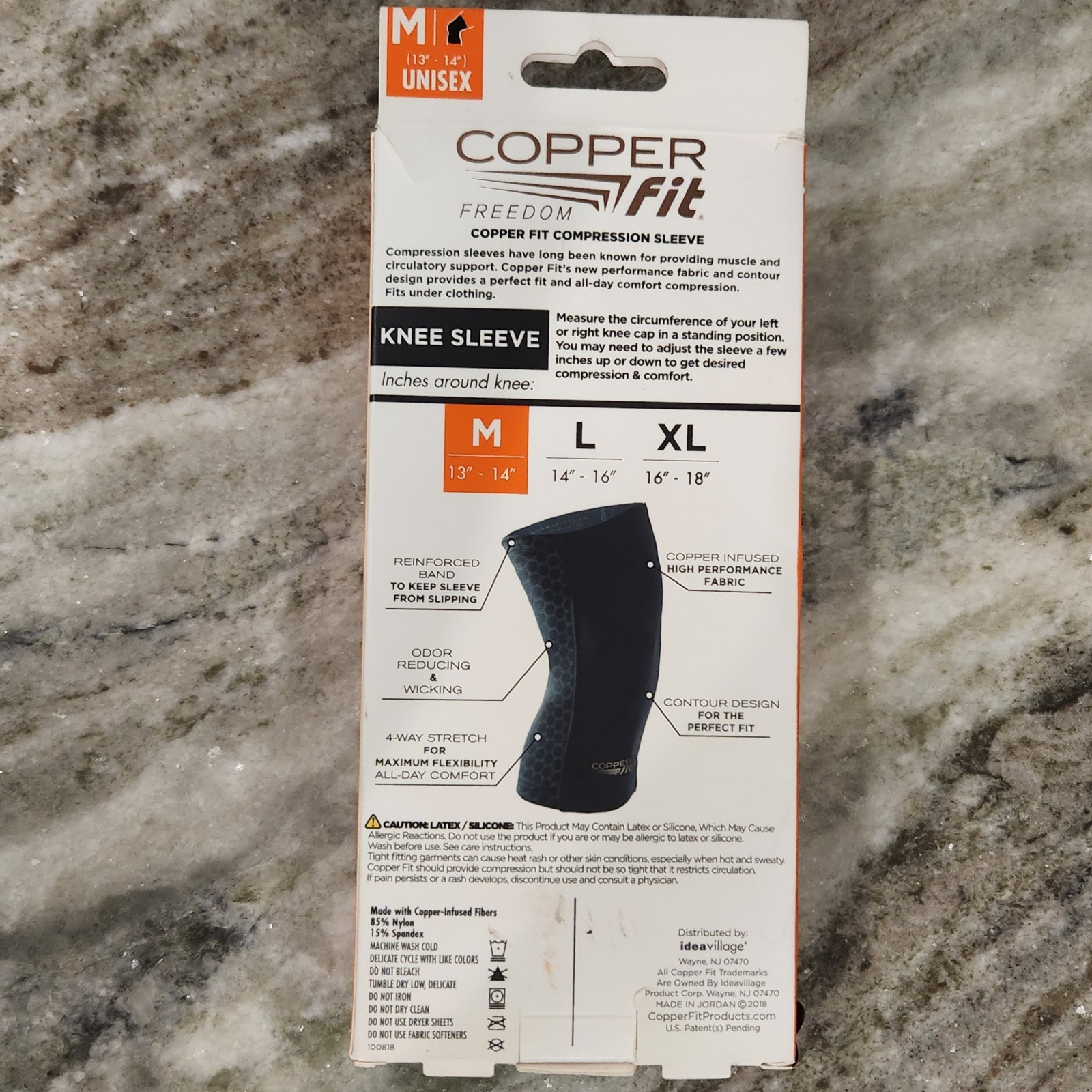 Copper Fit Freedom Copper Infused Knee Compression Sleeve Unisex – M 13″-14″