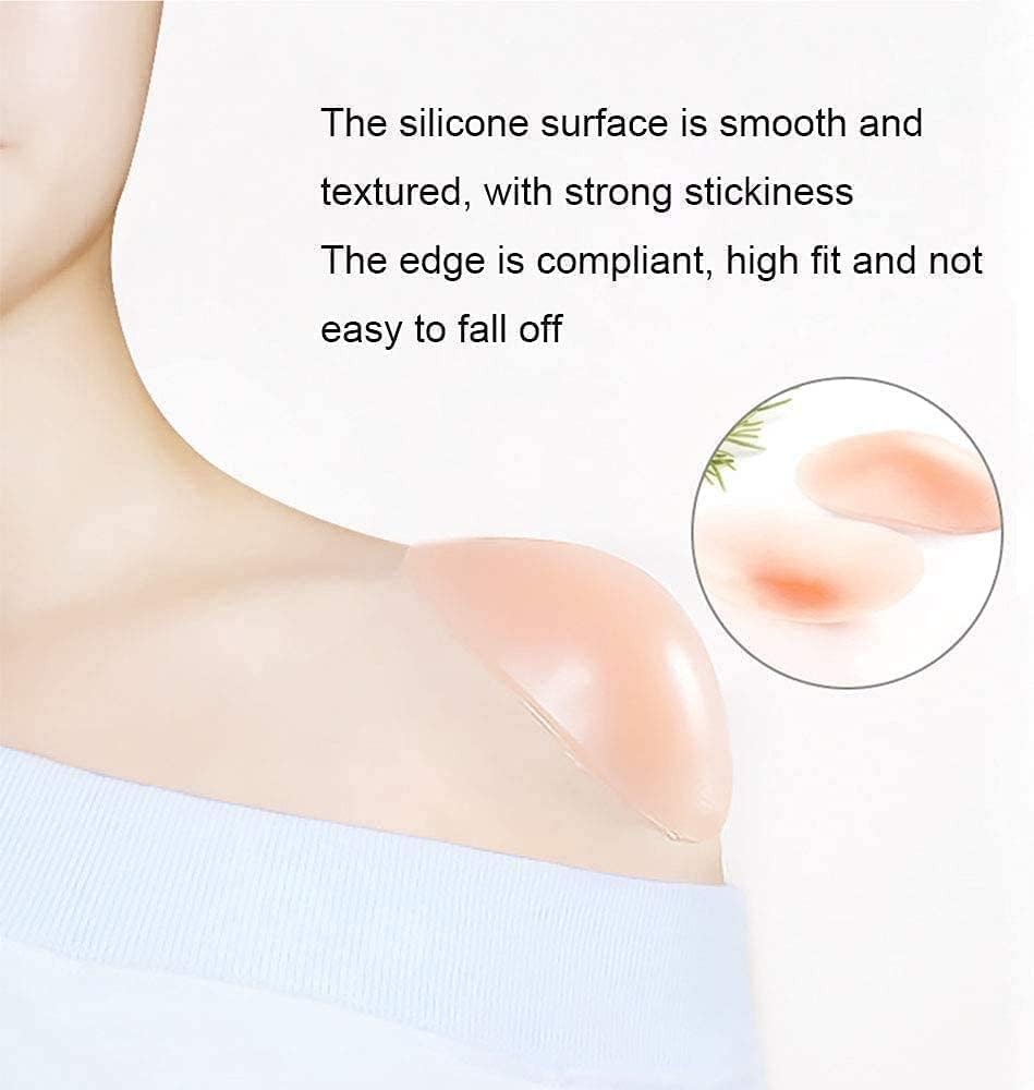 Silicone Shoulder Pads For Women Anti-Slip Push-Up Enhancer Pink 4 PCS