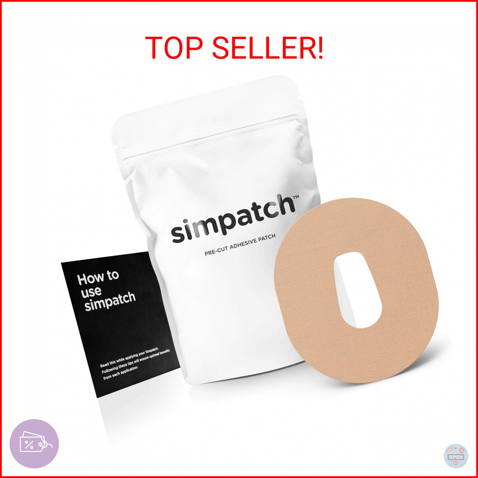 SIMPATCH – Dexcom G6 Adhesive Patch (25-Pack) – Waterproof Adhesive, CGM Patches