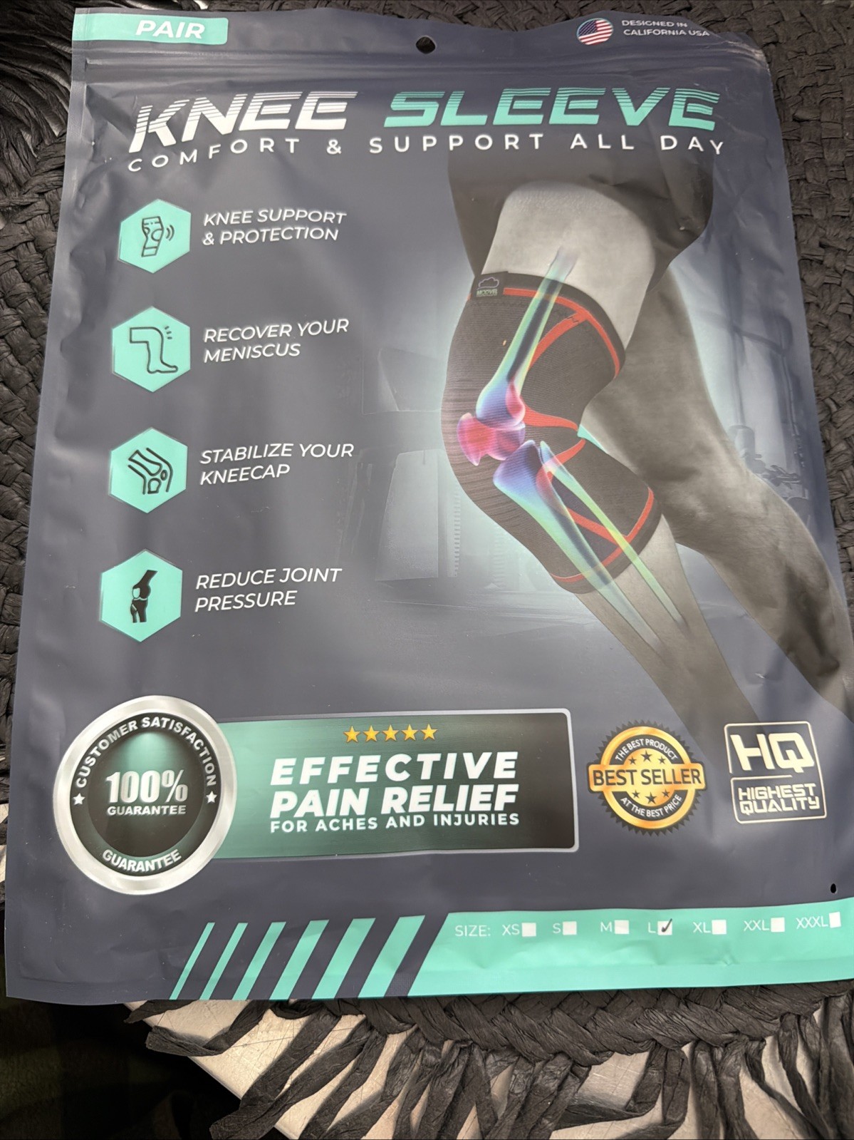 KNEE SLEEVE COMFORT AND SUPPORT ALL DAY EFFECTIVE PAIN RELIEF Large