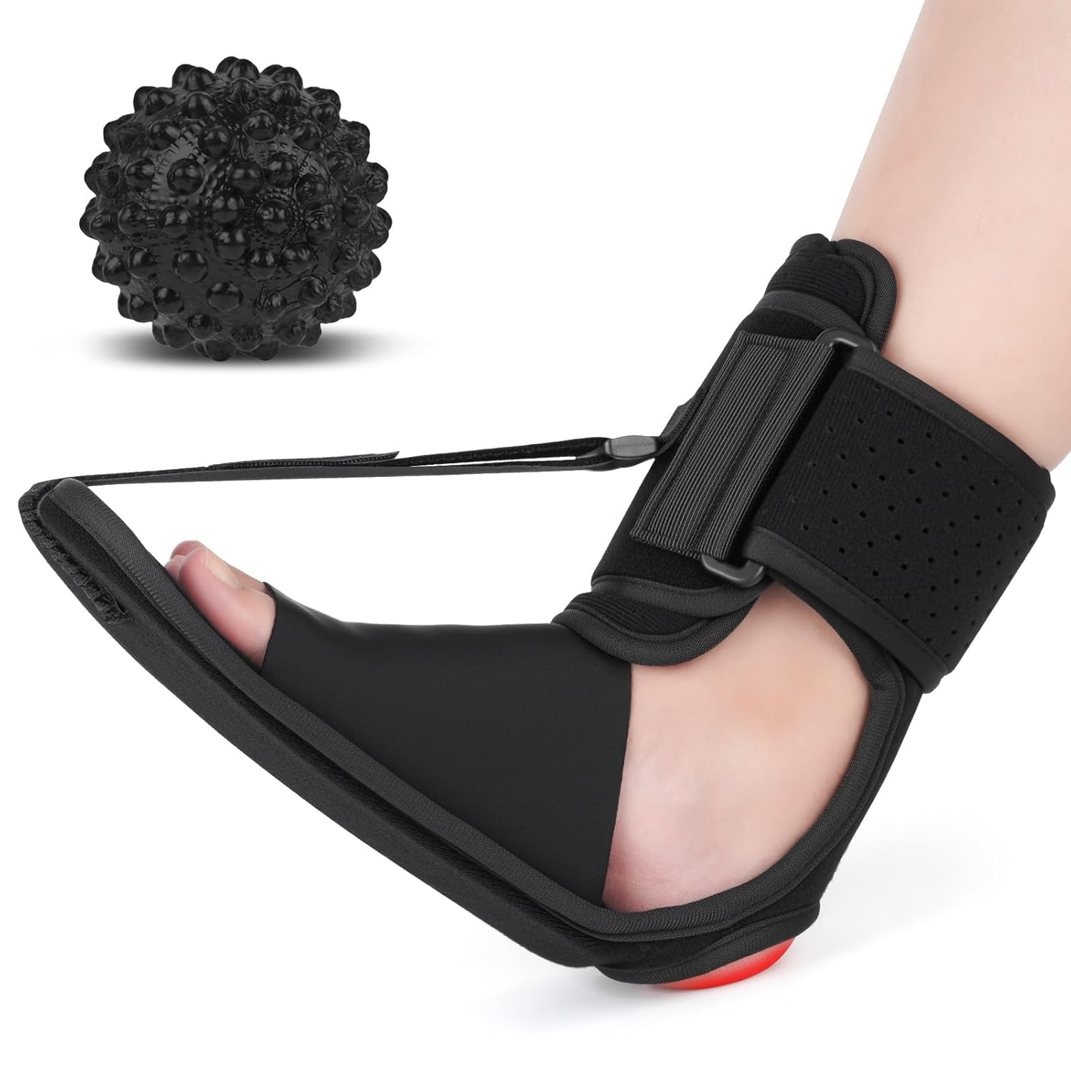 Upgraded Plantar Fasciitis Night Splint with Massage Ball for Foot Pain Relief C