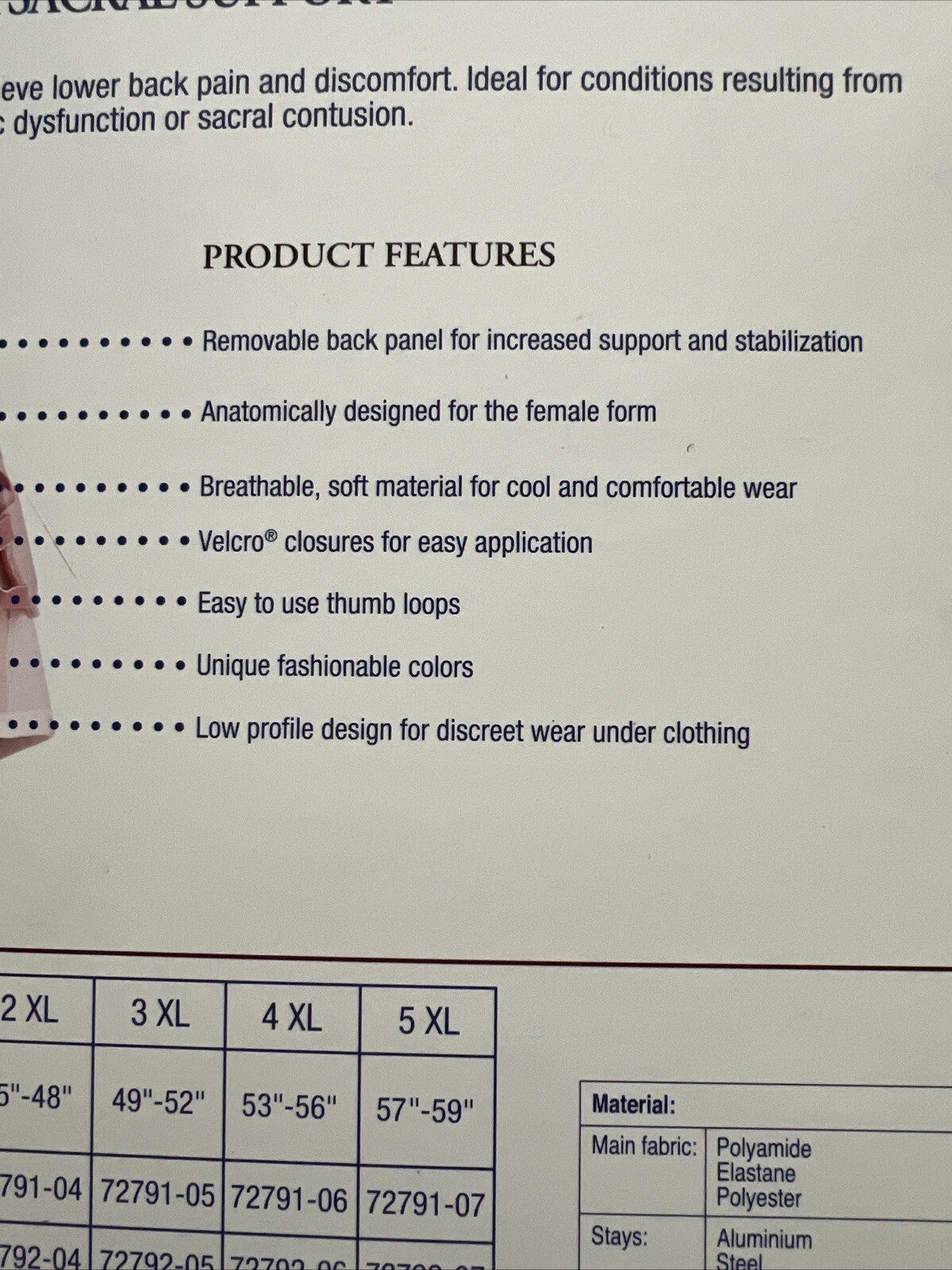 Lumbar Sacral Support for Women, Lavender, Small FLA Orthopedics