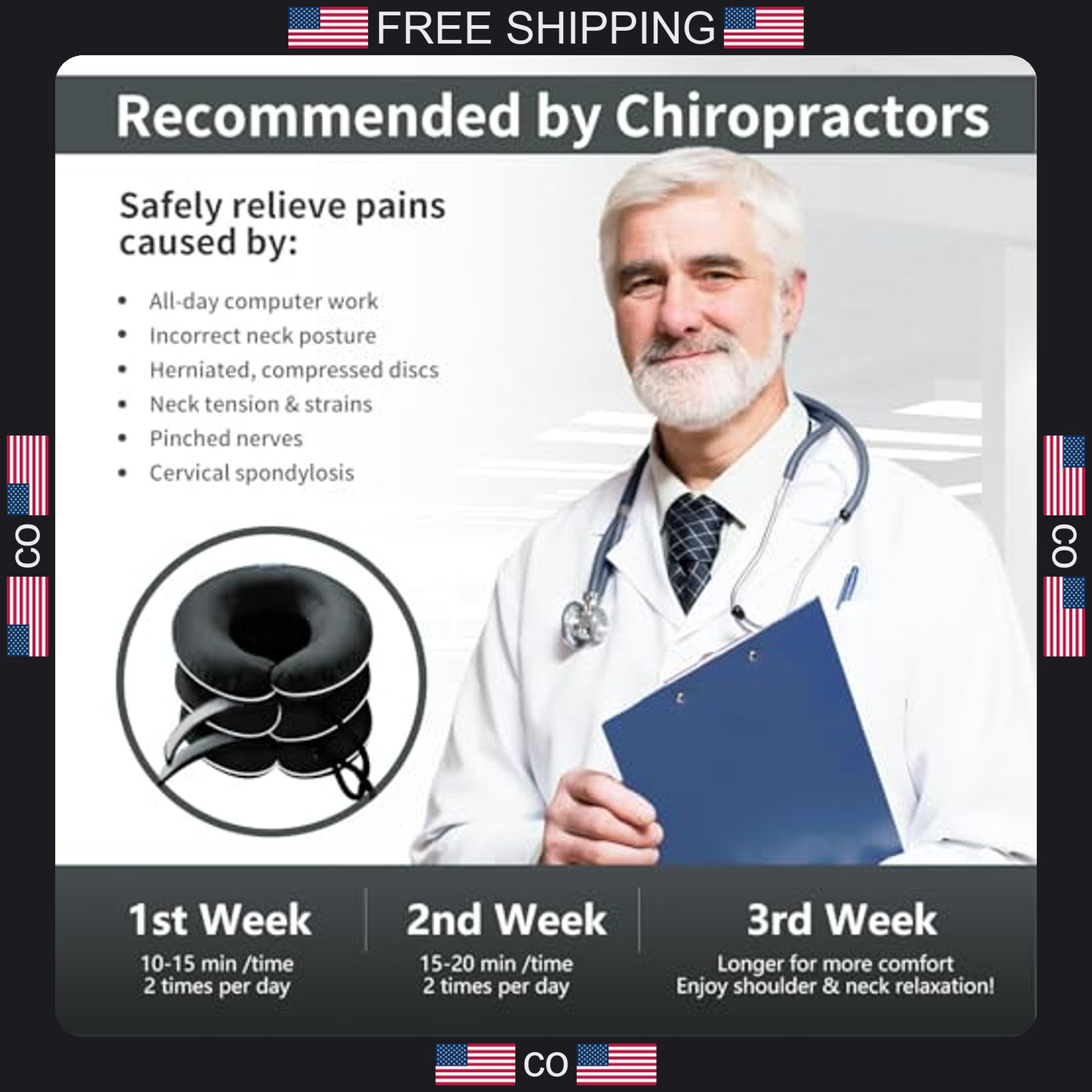 Inflatable Neck Traction Device for Cervical Pain Relief