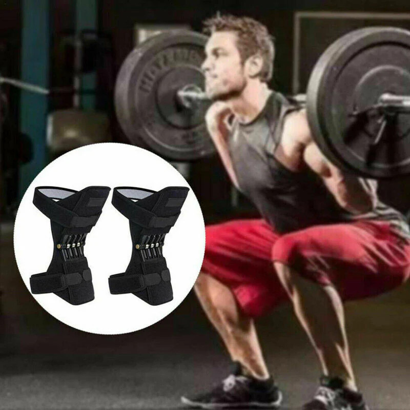Power Knee Stabilizer Pads (1 Pair), Breathable for Home Travel (Black)