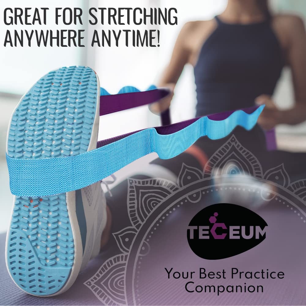 TECEUM Stretching Strap with 10 Loops for Physical Therapy and Rehab | Non-El…