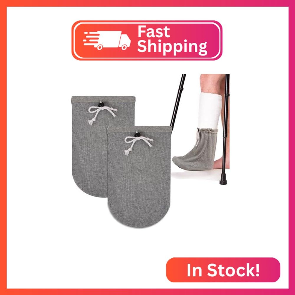 2Pcs Cast Sock Cover for Foot, Leg Cast Cover Below The Knee Cast Sock Sleeve Ca