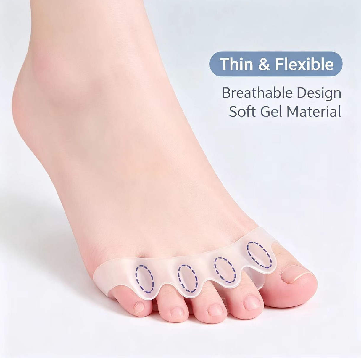 Bunion Toe Separators Silicone Toe Spacers for Hallux Valgus Foot Pain Relief