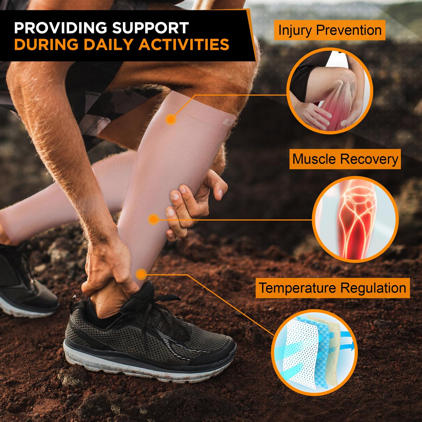 Compression Calf Sleeve for Men & Women – 20-30mmHg Graduated Support for Run…