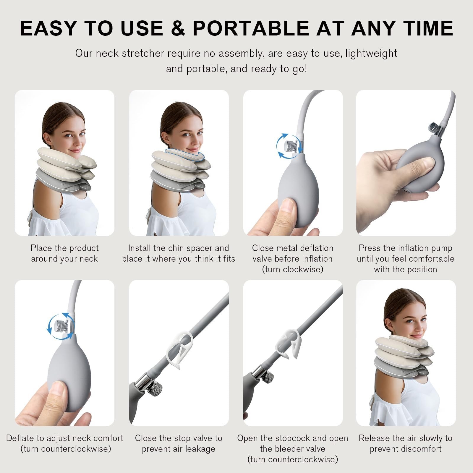 Inflatable Neck Stretcher – Cervical Traction Device for Pain Relief, Adjustable