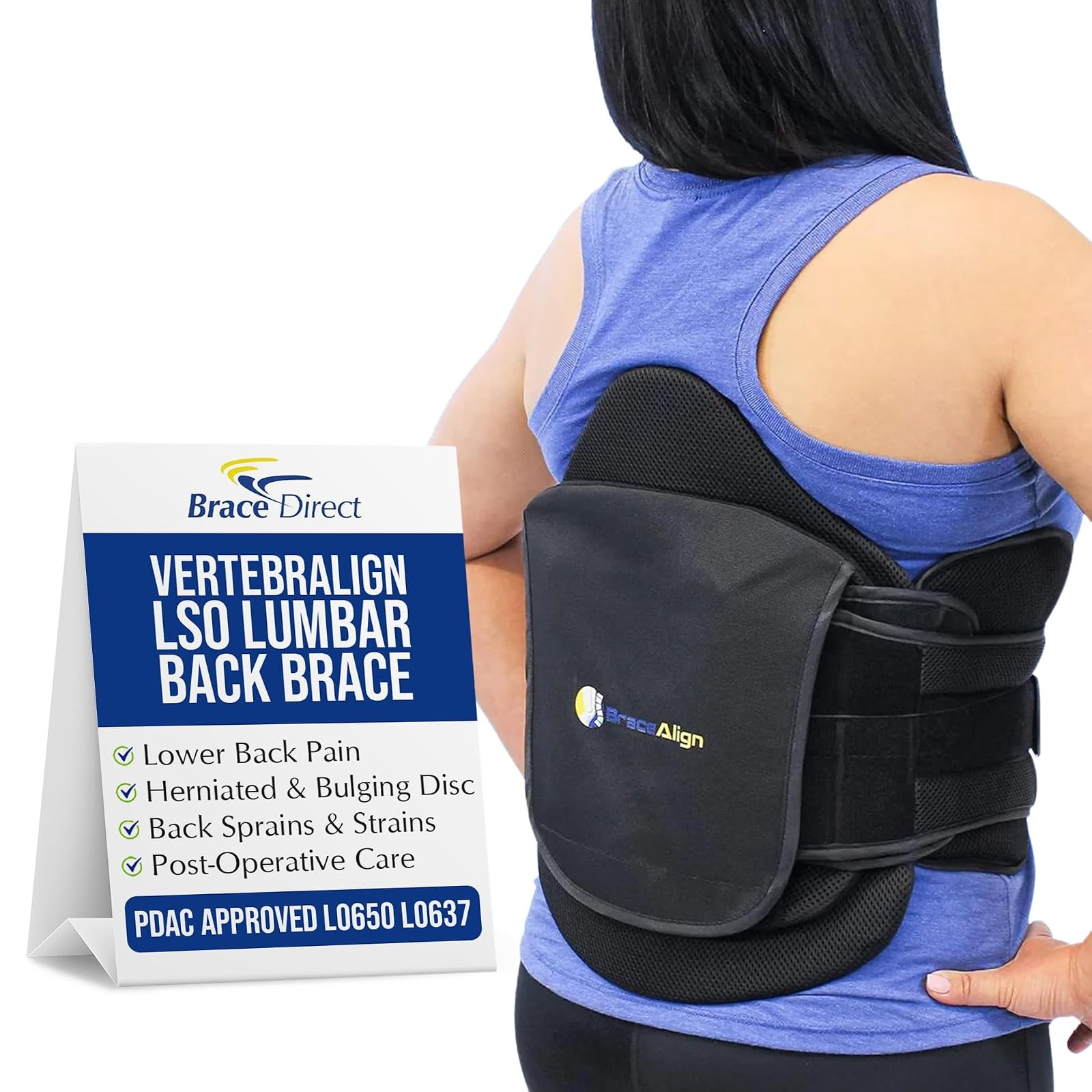 Plus Size VertebrAlign LSO Lumbar Back Brace 23-66 Waist Relief