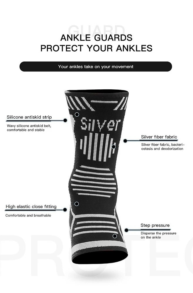 Copper Ankle Brace Compression Sleeve Support Socks Foot Fasciitis Pain Relief