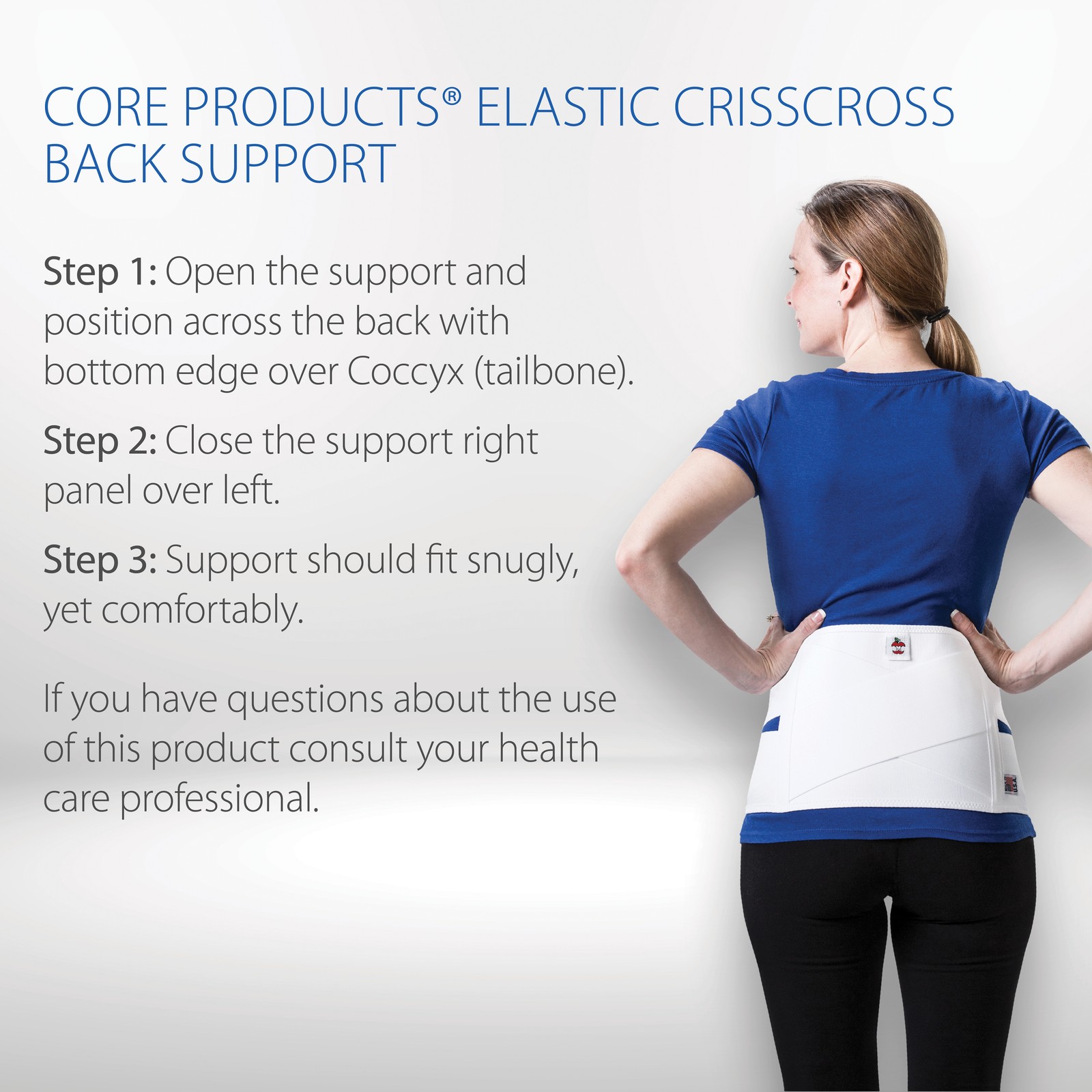 Core Products Elastic Criss Cross Back Support Helps Relieve Lower Back Pain USA