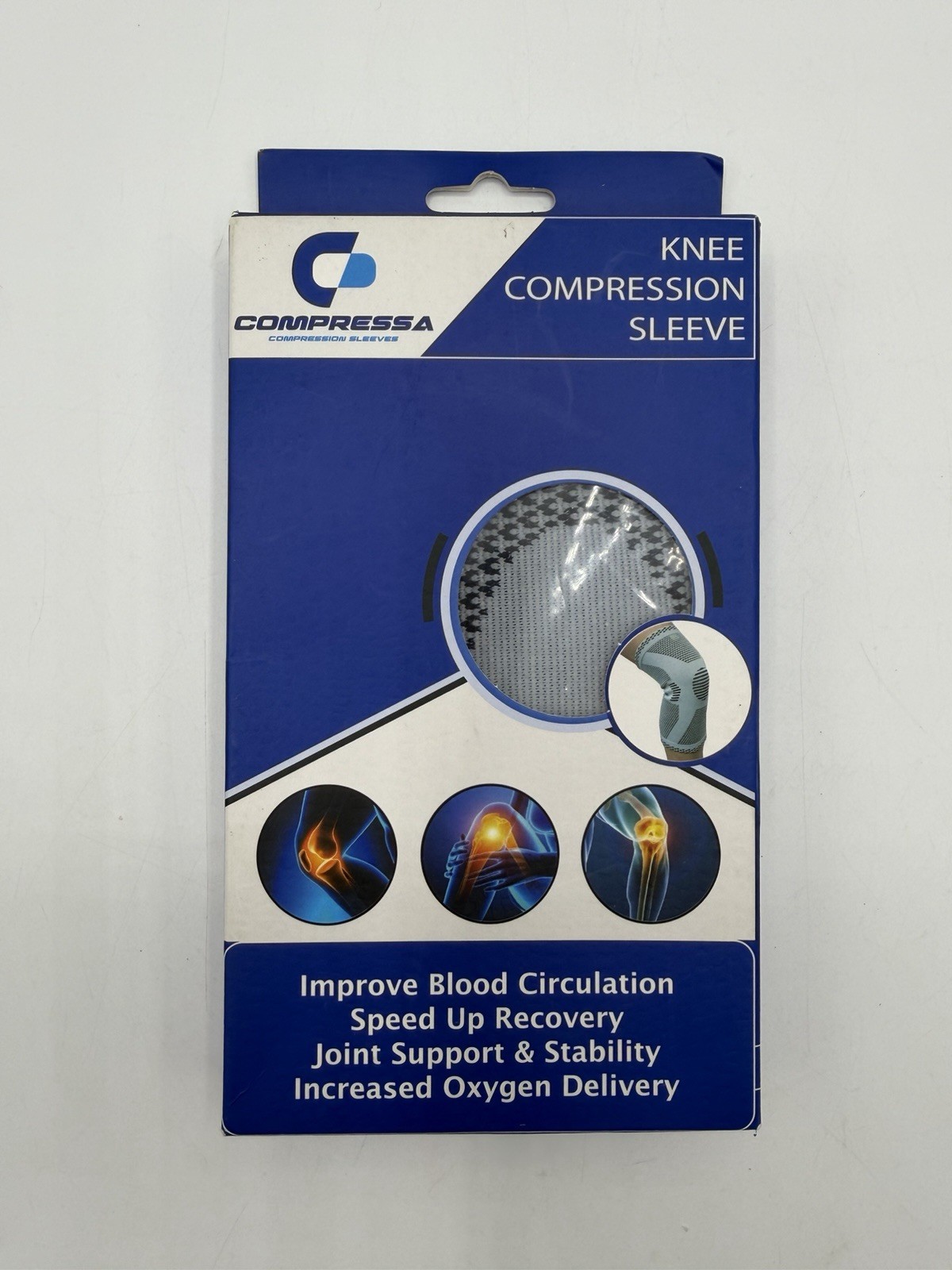 Compressa Knee Compression Sleeve Support Brace Gray New in Box