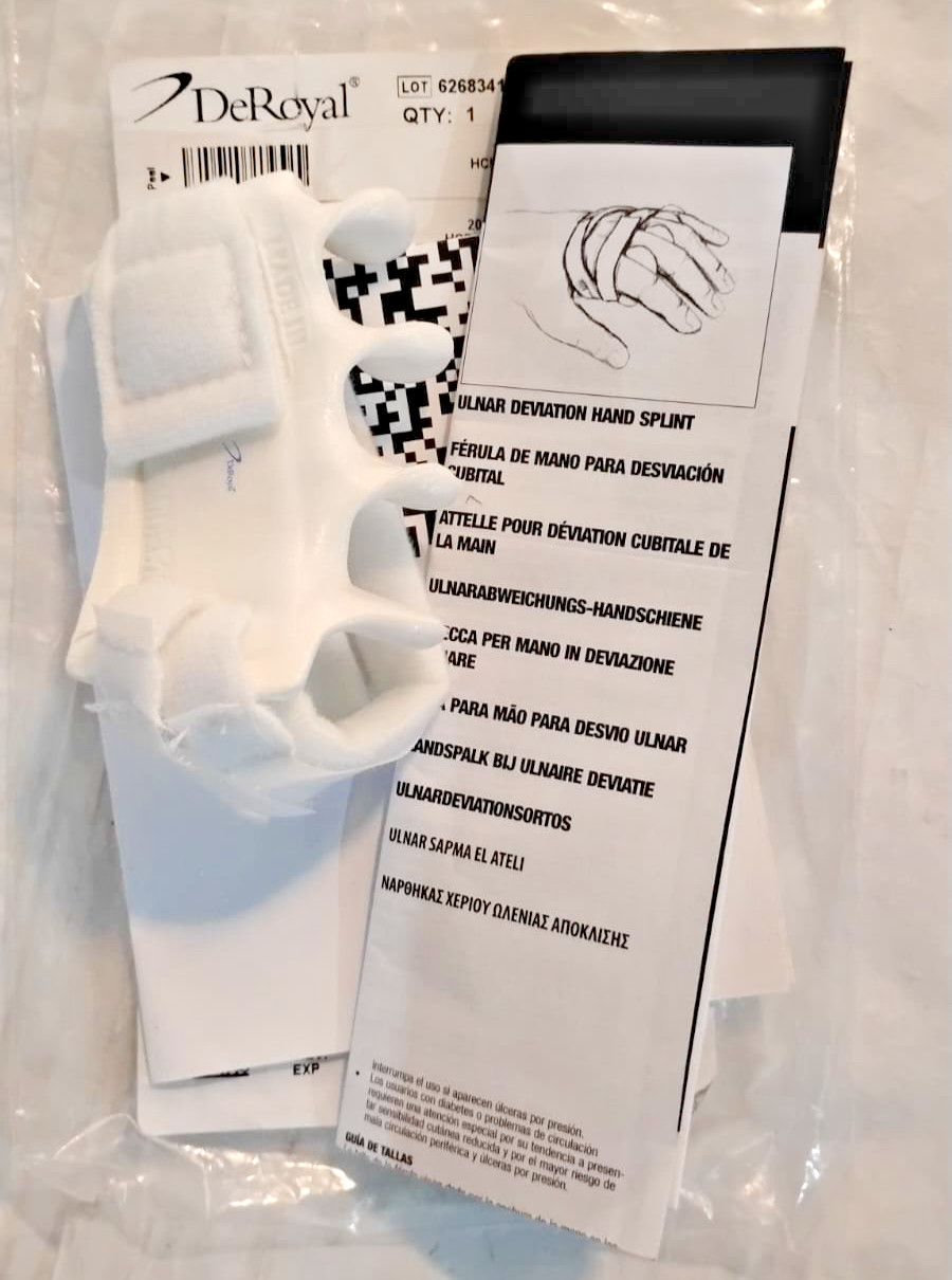 LMB Soft Core Wire-Foam Ulnar Deviation Splint Right Hand, Size B – Supportive