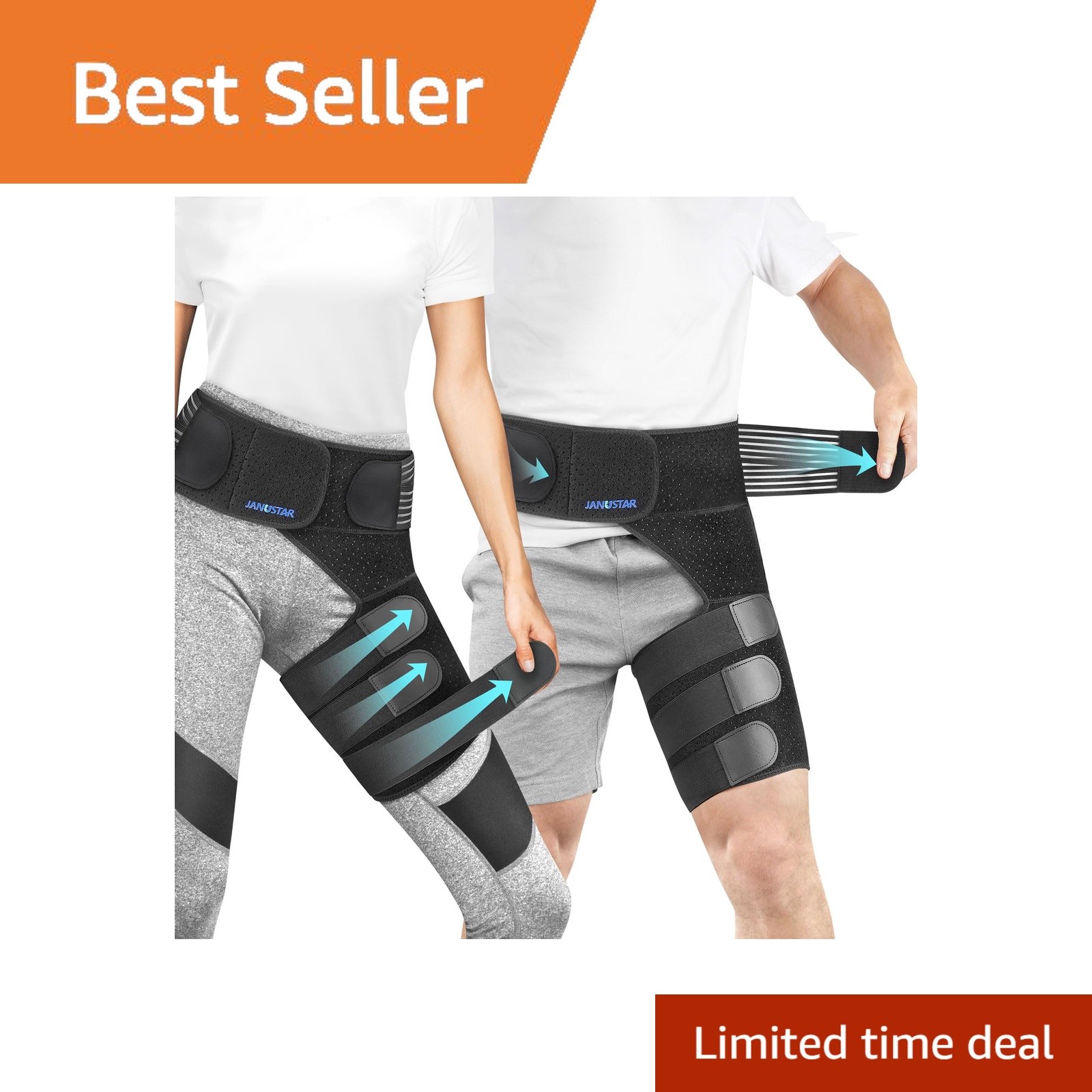 Janustar Black LEFT LEG One Size sciatica hip brace