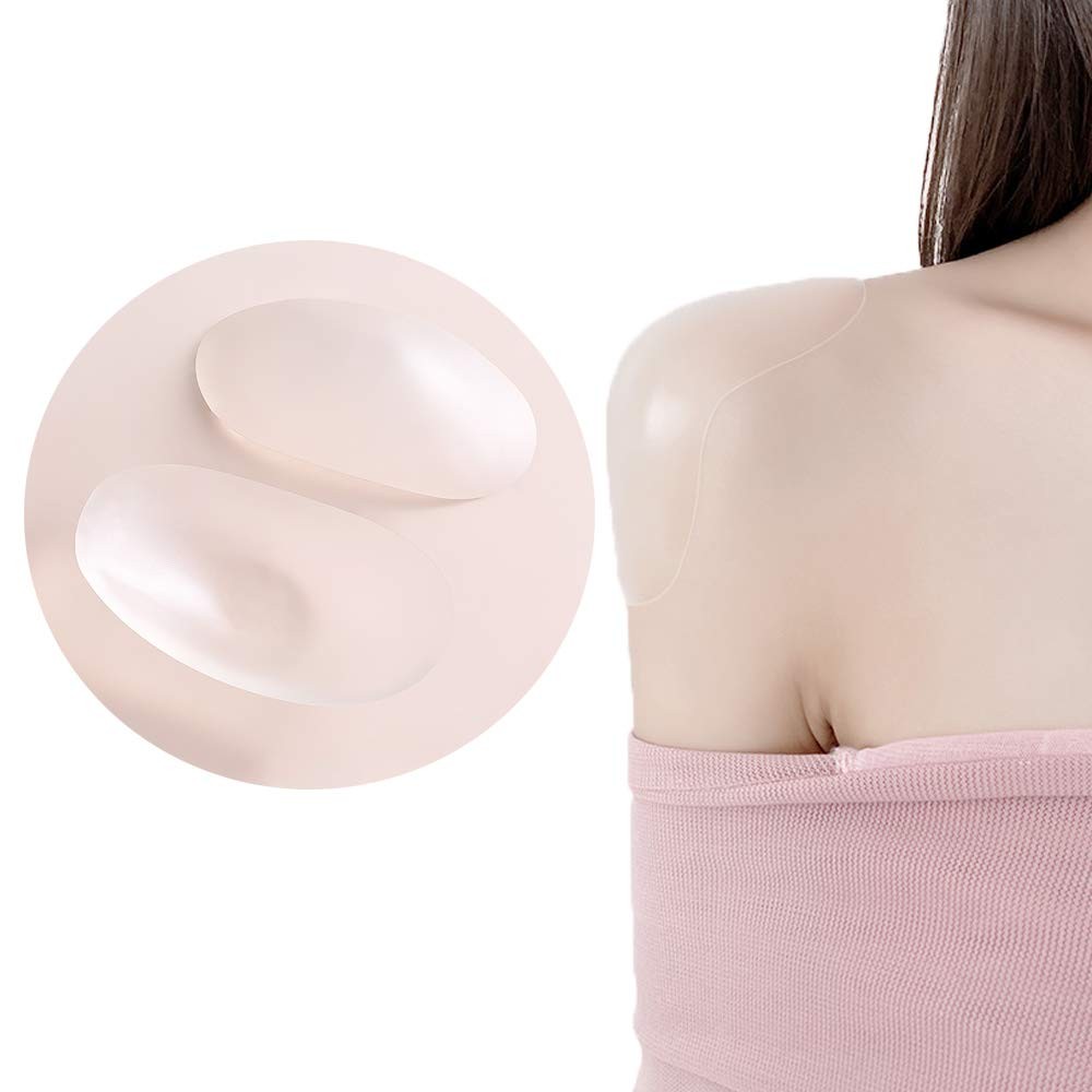 Anti Slip Large Shoulder Pads 3 Pairs Reusable Soft Silicone Transparent