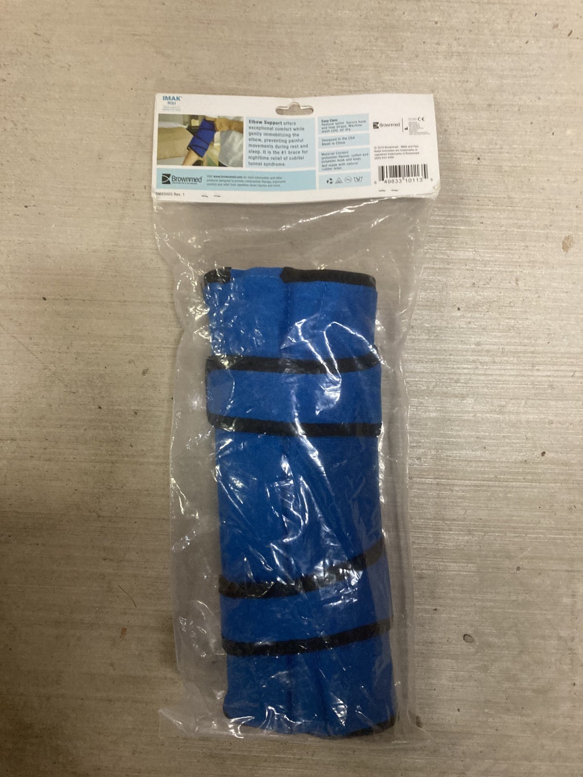 Black/Blue Elbow Splint/Brace Support for Sleeping and Daytime, Orthopedic, PT