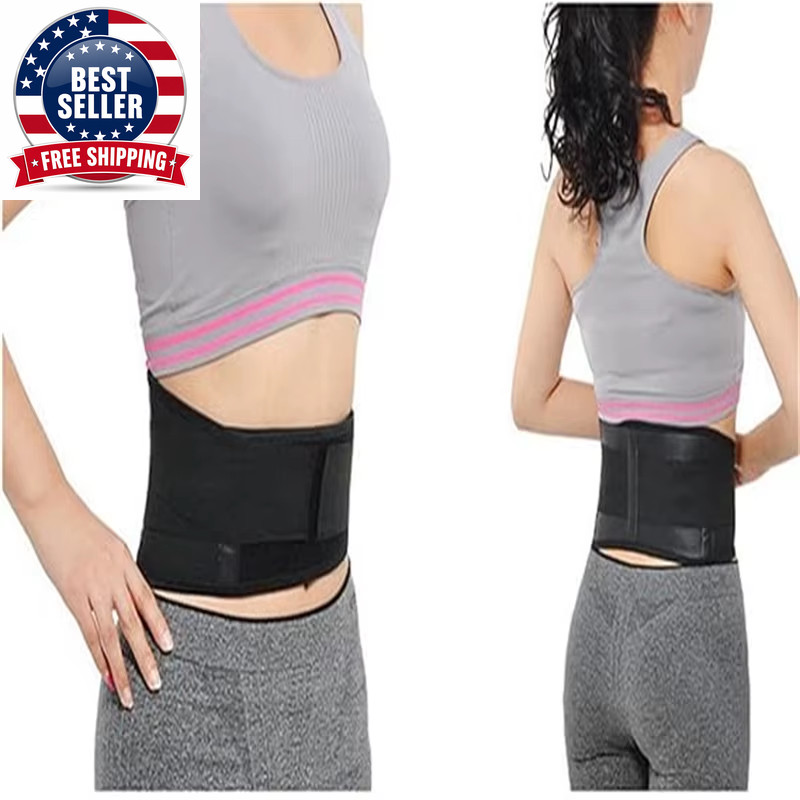 1Pc Lower Back Support Brace with Self Heating, Adjustable Waist Belt for Lumbar