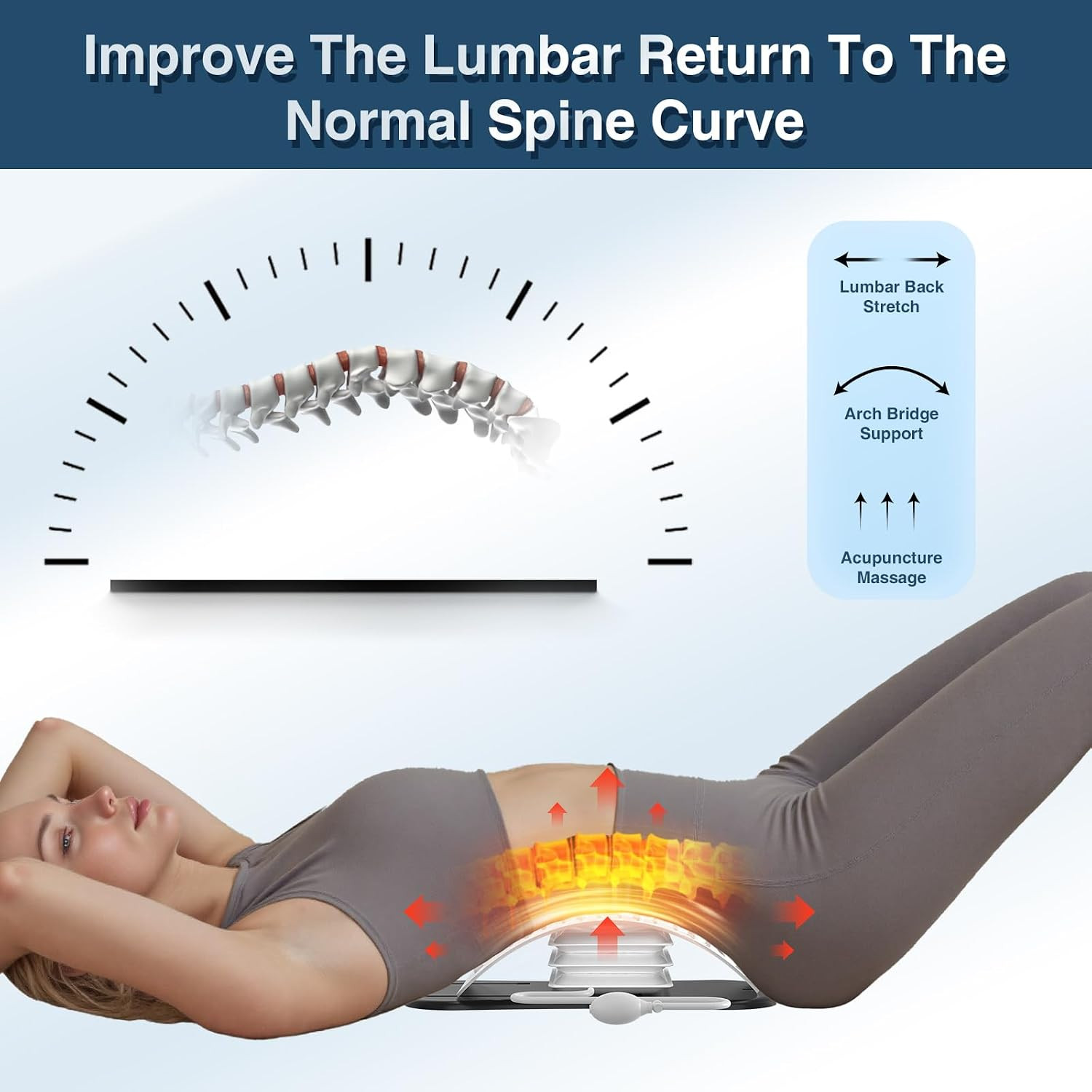 Back Stretcher for Lower Pain Relief,Adjustable Inversion Lumbar Traction Device