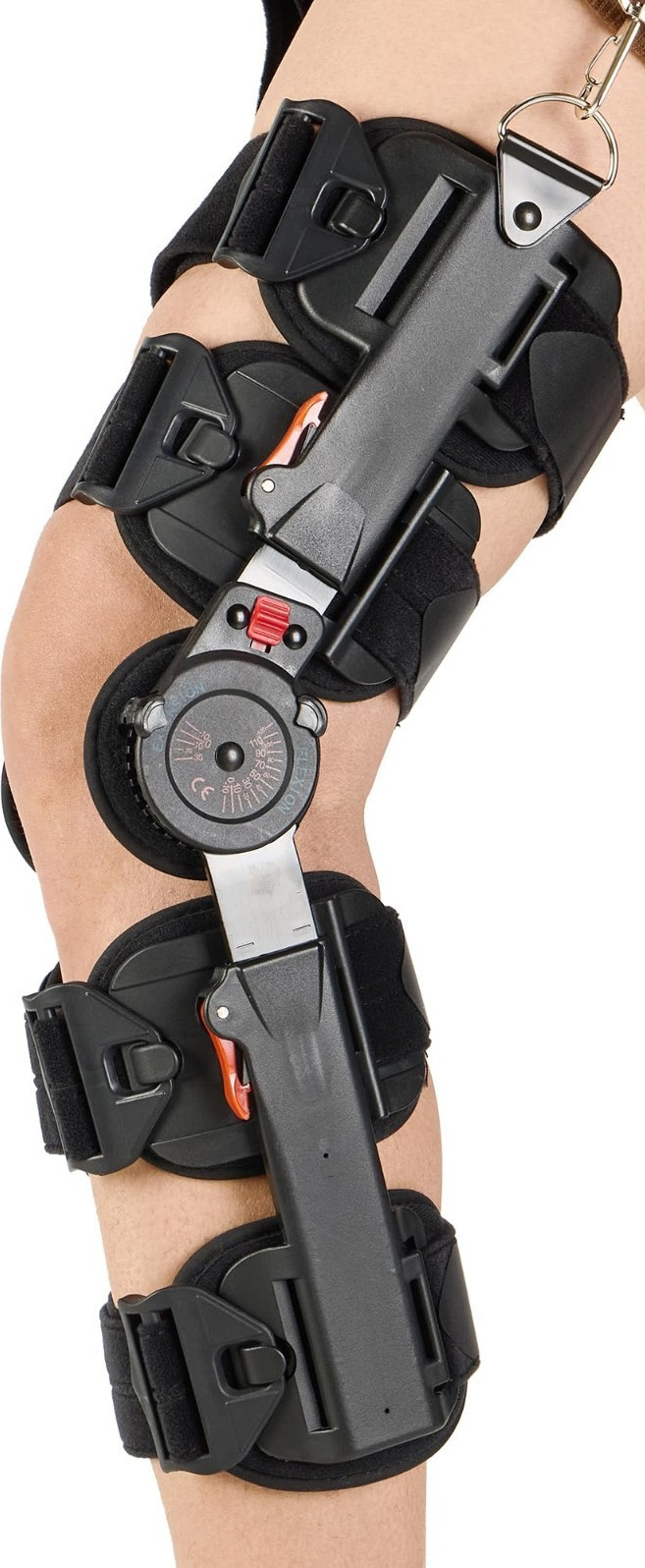 Adjustable Hinged Knee Brace Black Quick Release Buckles Angle Adjustable