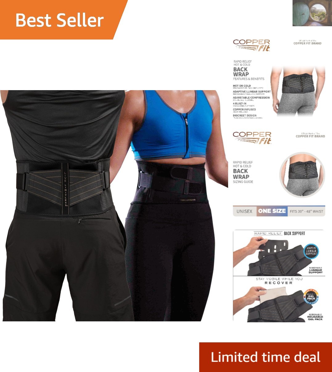 Lightweight Rapid Relief Back Brace with Gel Insert – Perfect for Active Adults