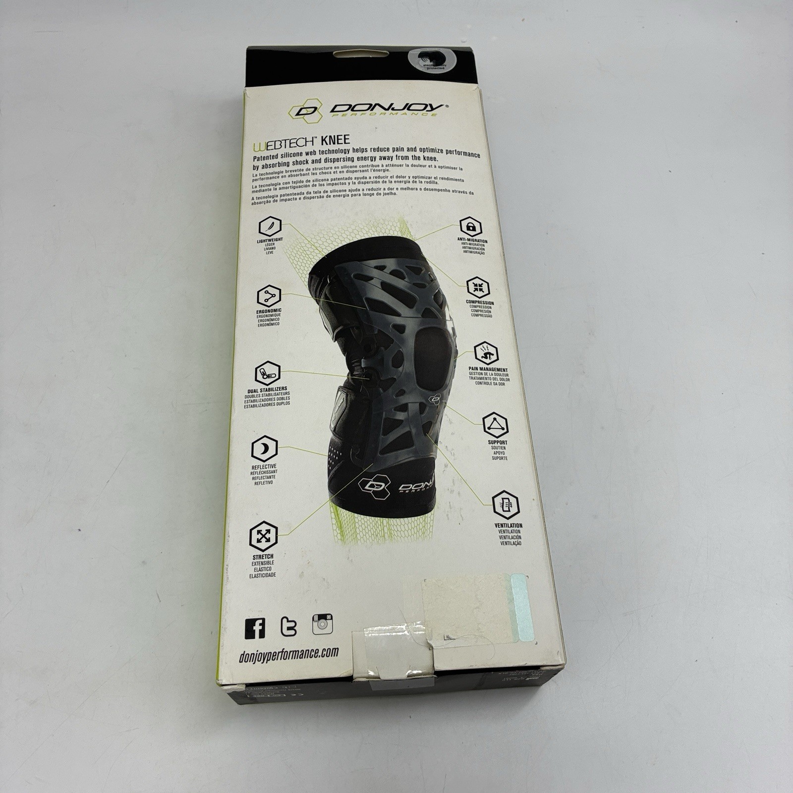 DonJoy Performance WEBTECH Knee Support Brace with Compression Undersleeve L