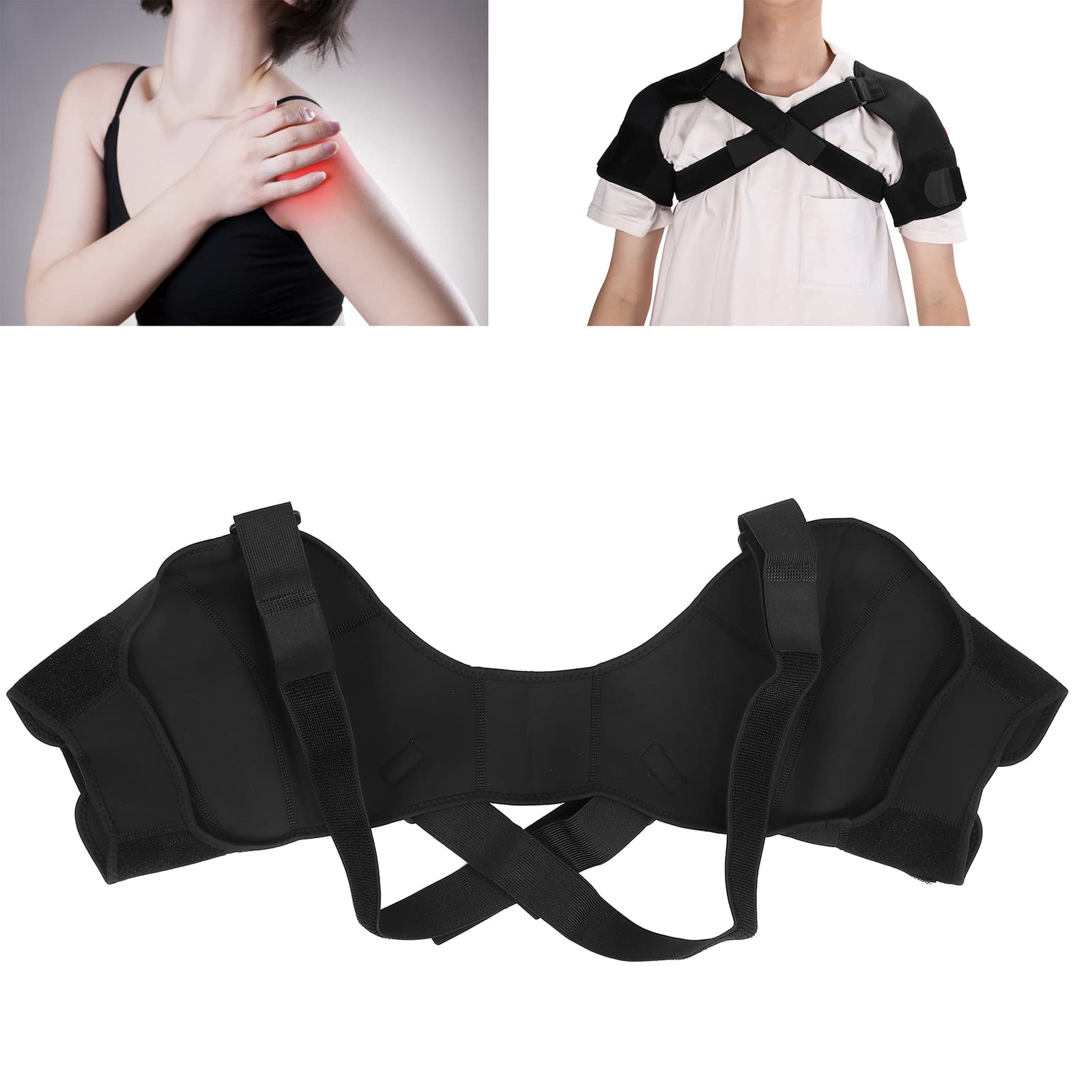 Double Shoulder Support Brace Strap Wrap Protector Men Women Posture Corrector