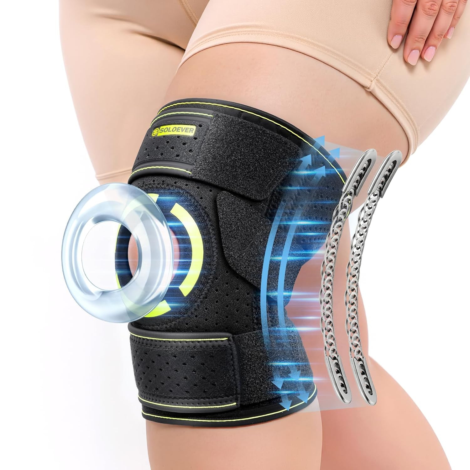 Knee Brace for Women plus Size,Meniscus Knee Brace with Side Stabilizers | 3 Ant