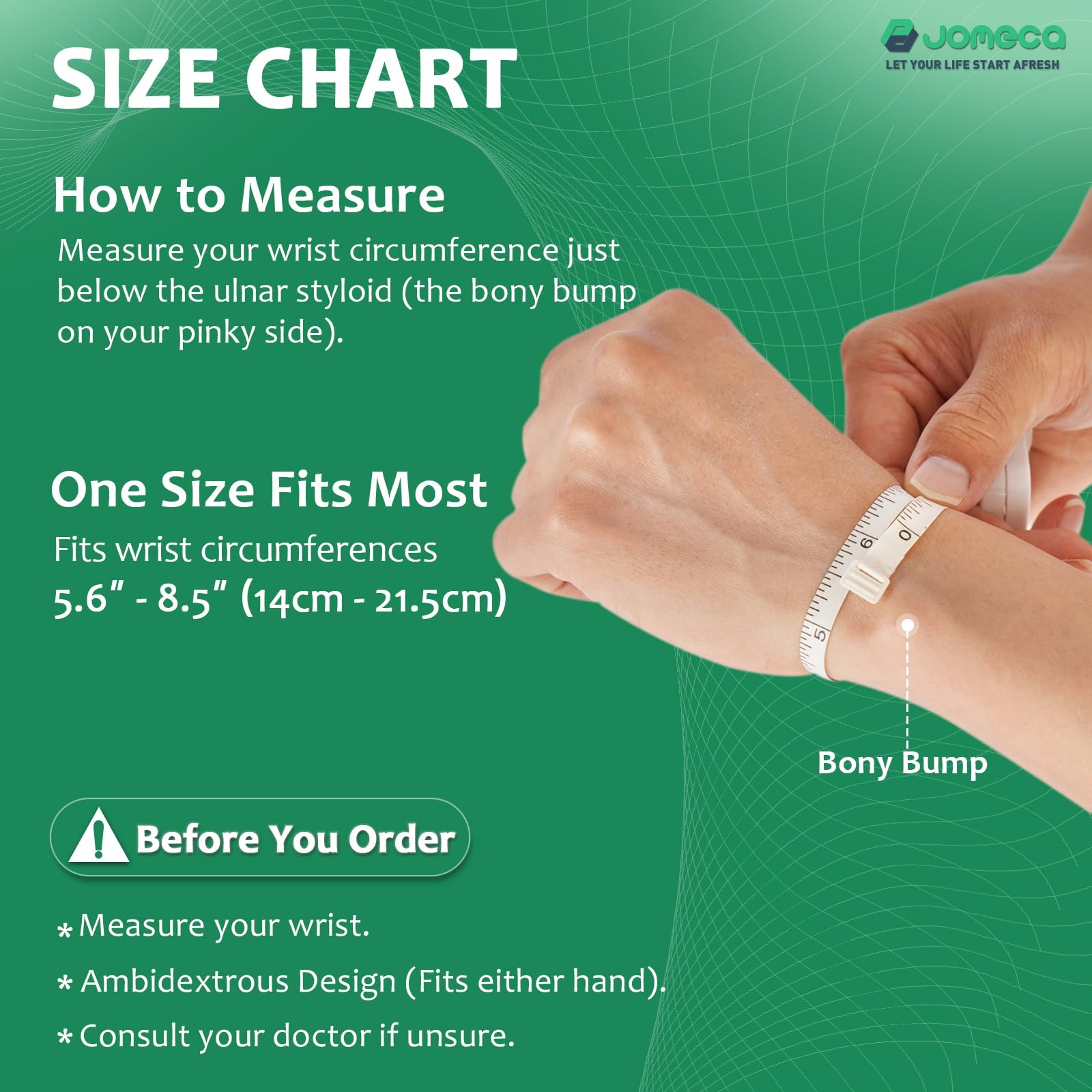 JOMECA TFCC Wrist Brace for TFCC Tear for Right and Left Hands Builtin OShape…