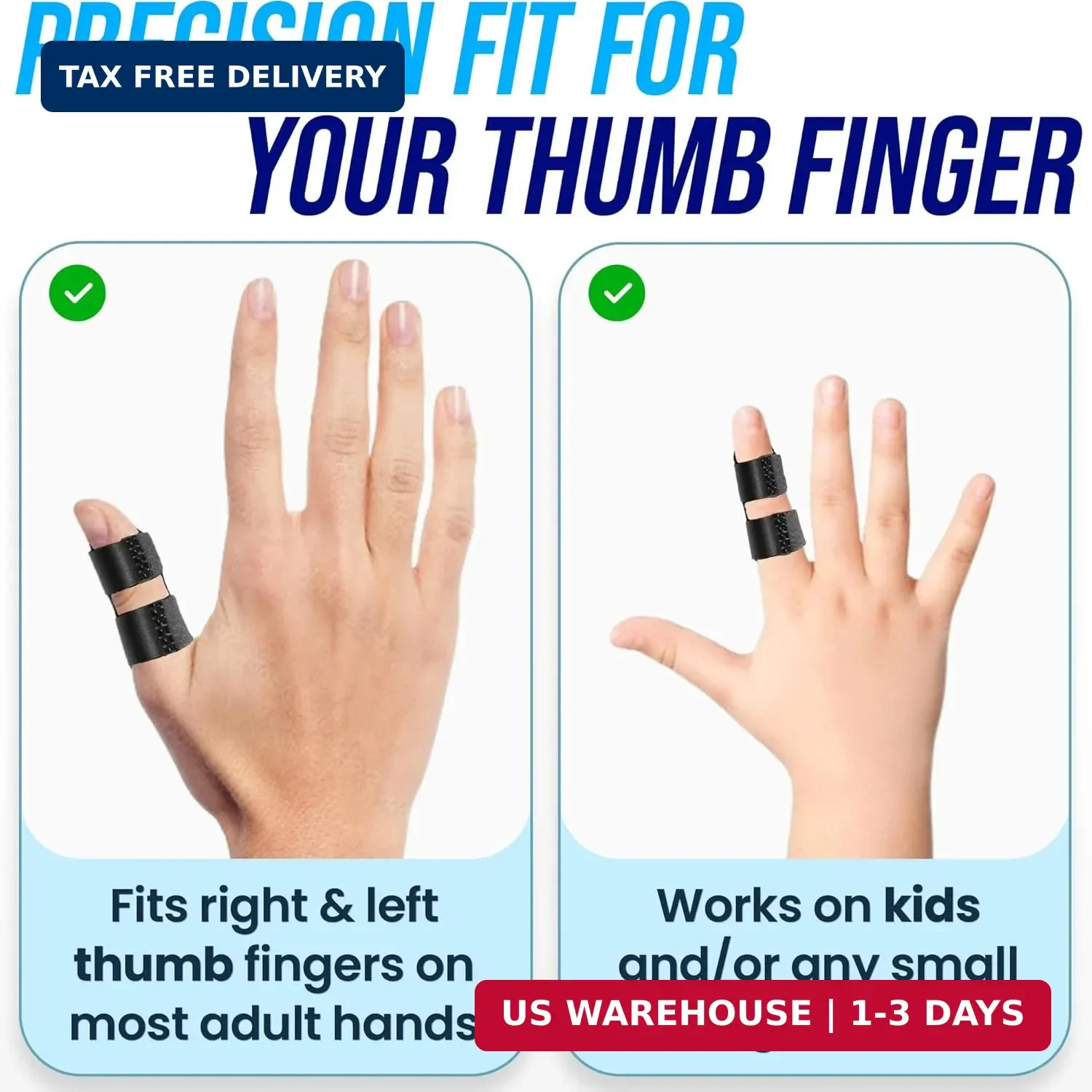Thumb Splint (2 Pack) Trigger Thumb Splint, Thumb Brace for Pain Relief, Knuckle