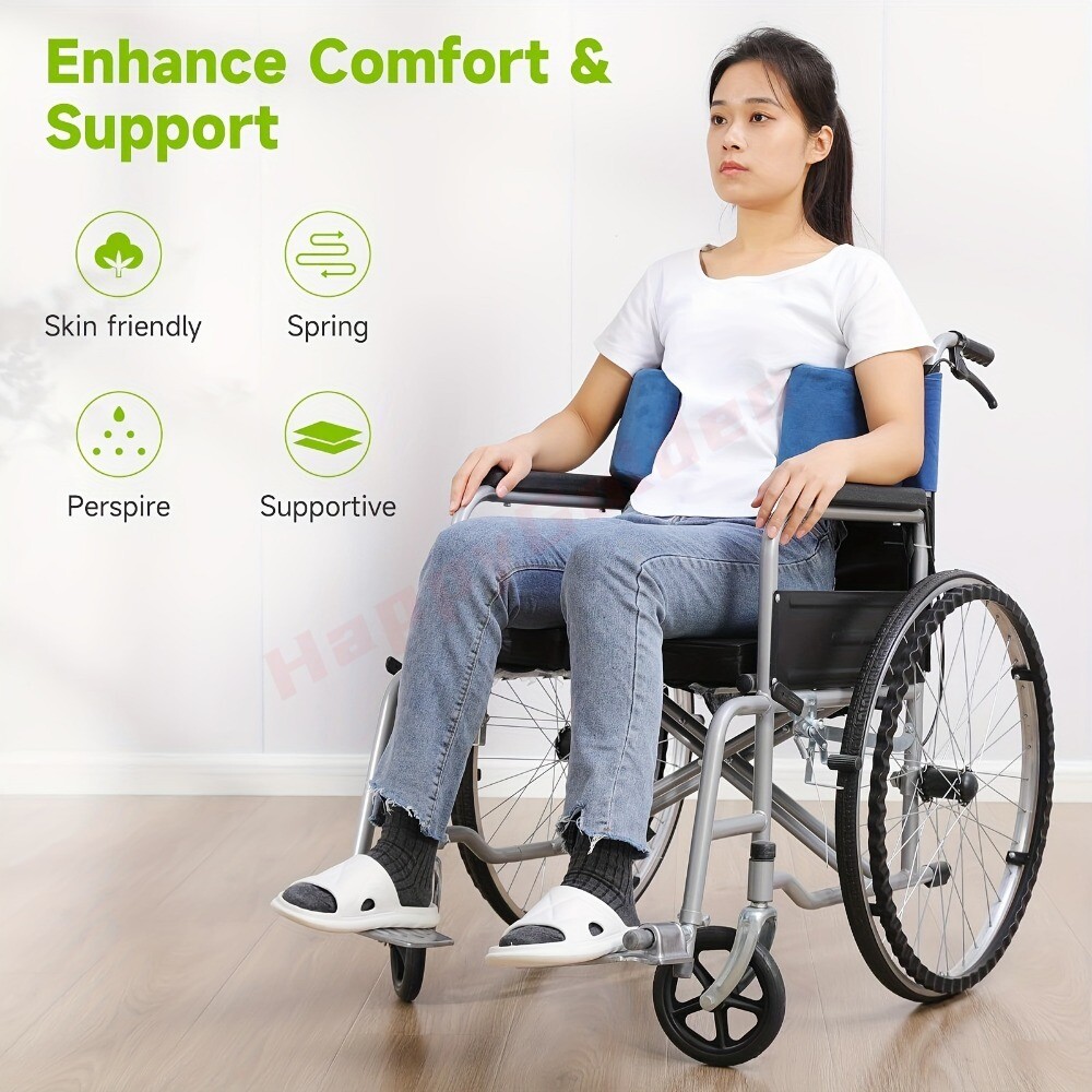 New Adjustable Wheelchair Lateral Support Cushion with Straps Elderly Disabled
