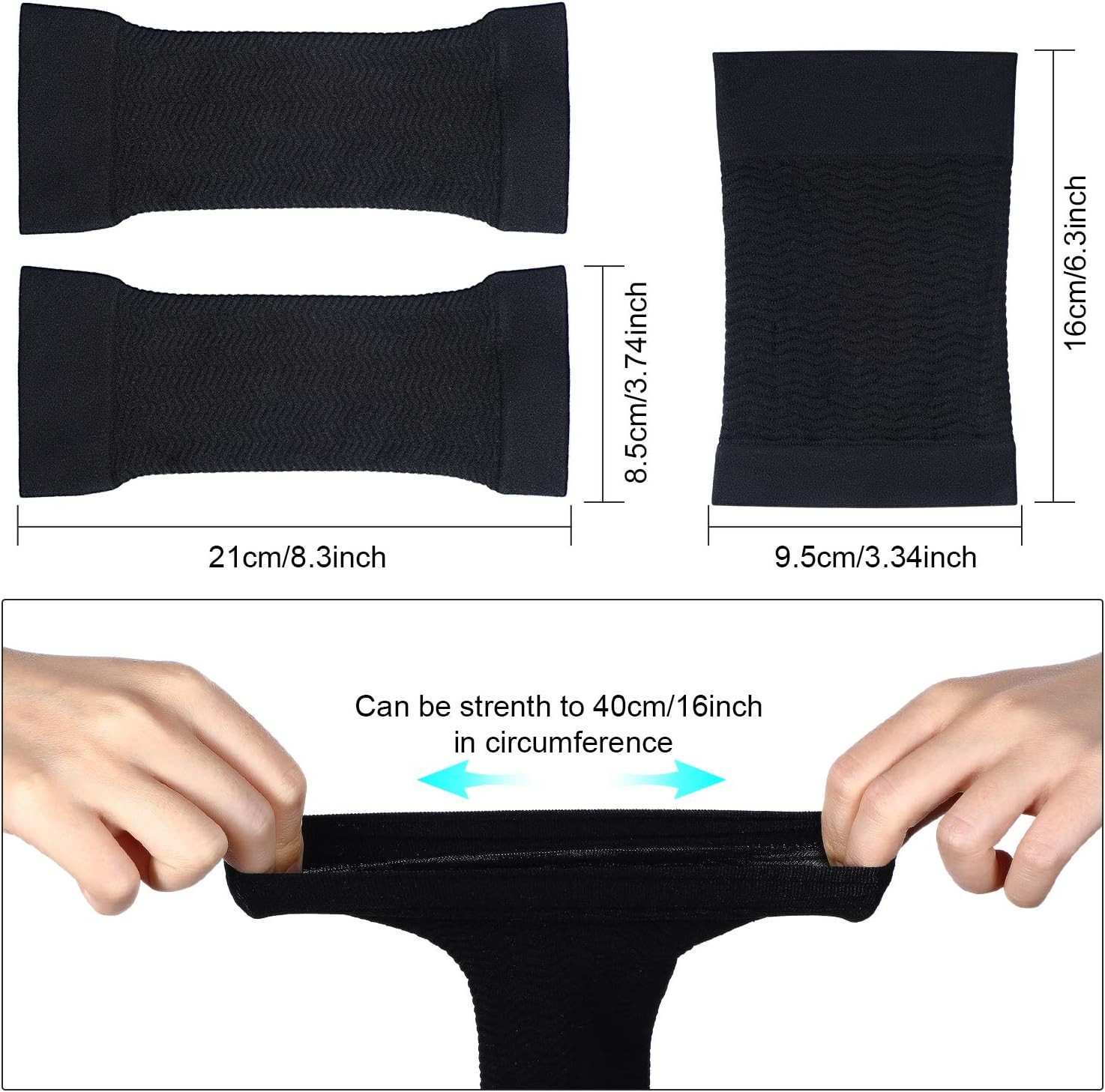 2 Pairs Women Arm Shapers plus Size Slimming Compression Sleeve Slim Upper