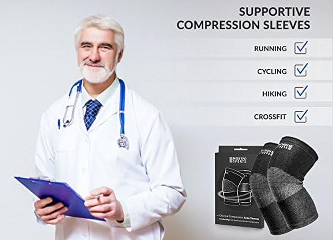 Knee Compression Sleeve Brace Support for Men Women Runner Weight Lifting